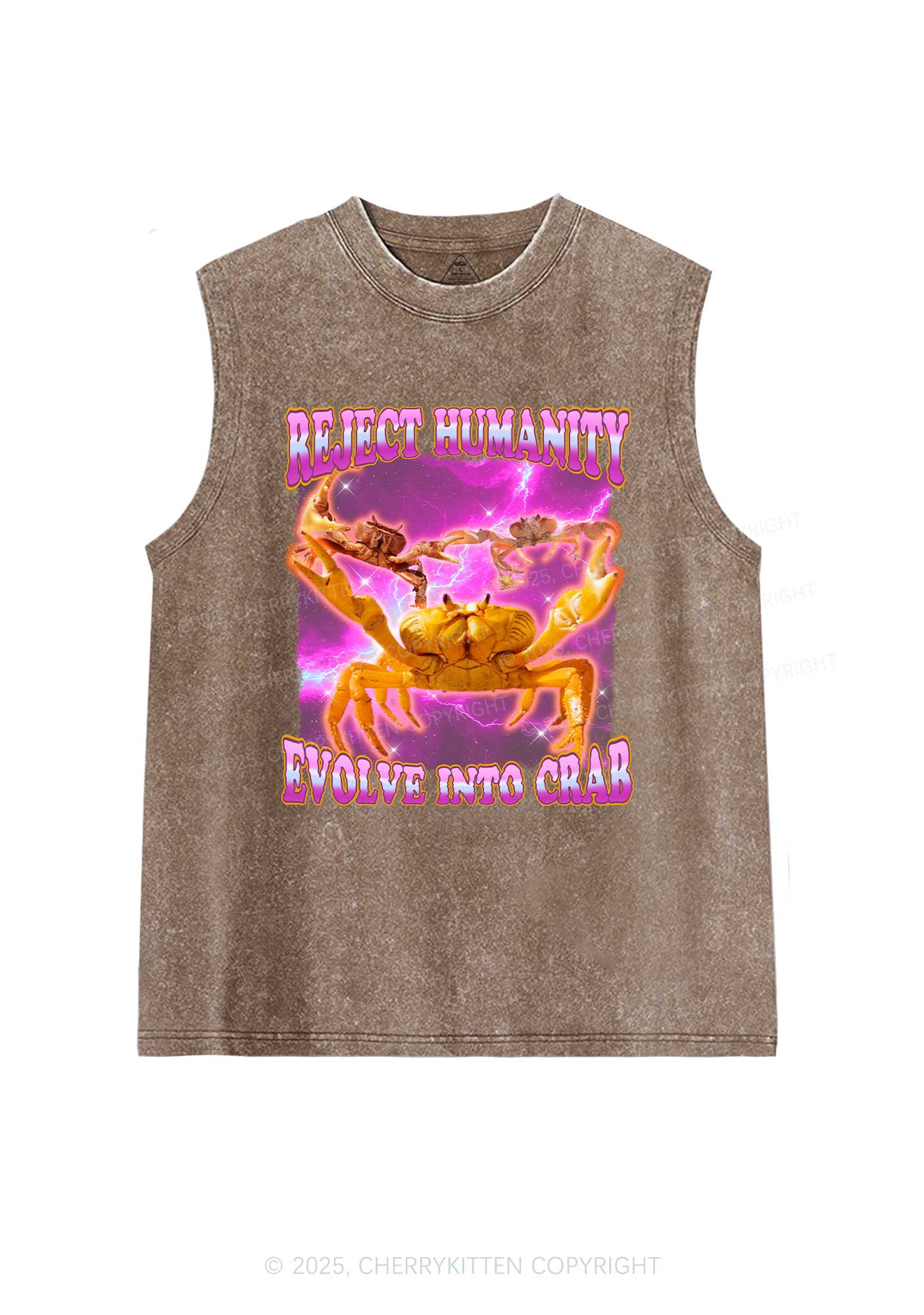 Reject Humanity Crab Y2K Washed Muscle Tank Cherrykitten