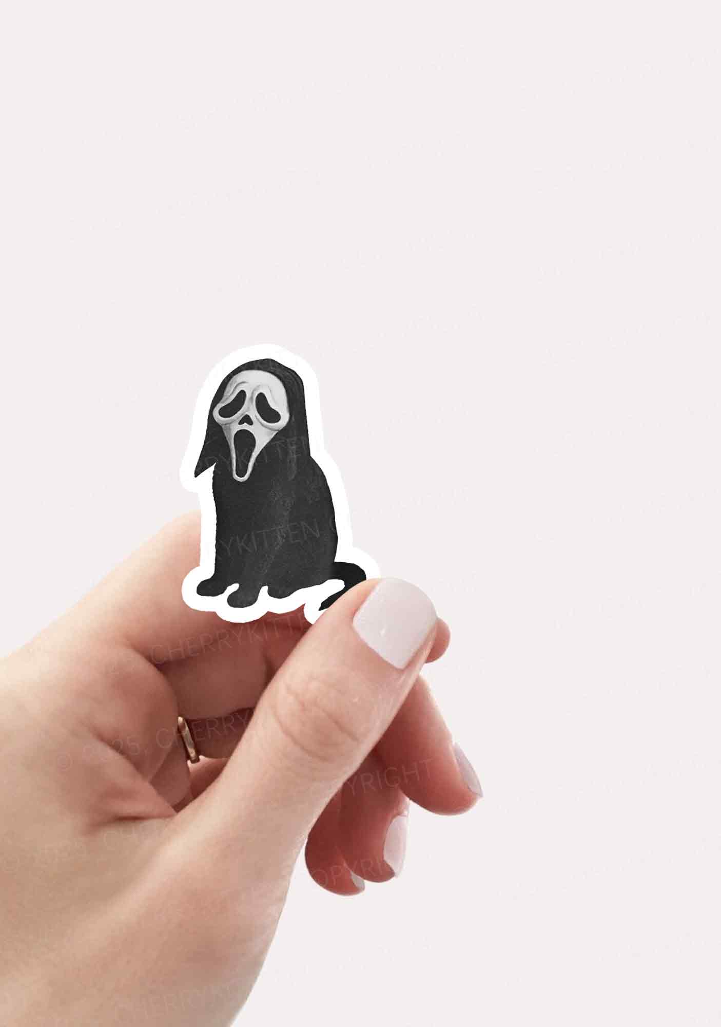 Halloween Ghostcat Y2K Sticker Cherrykitten