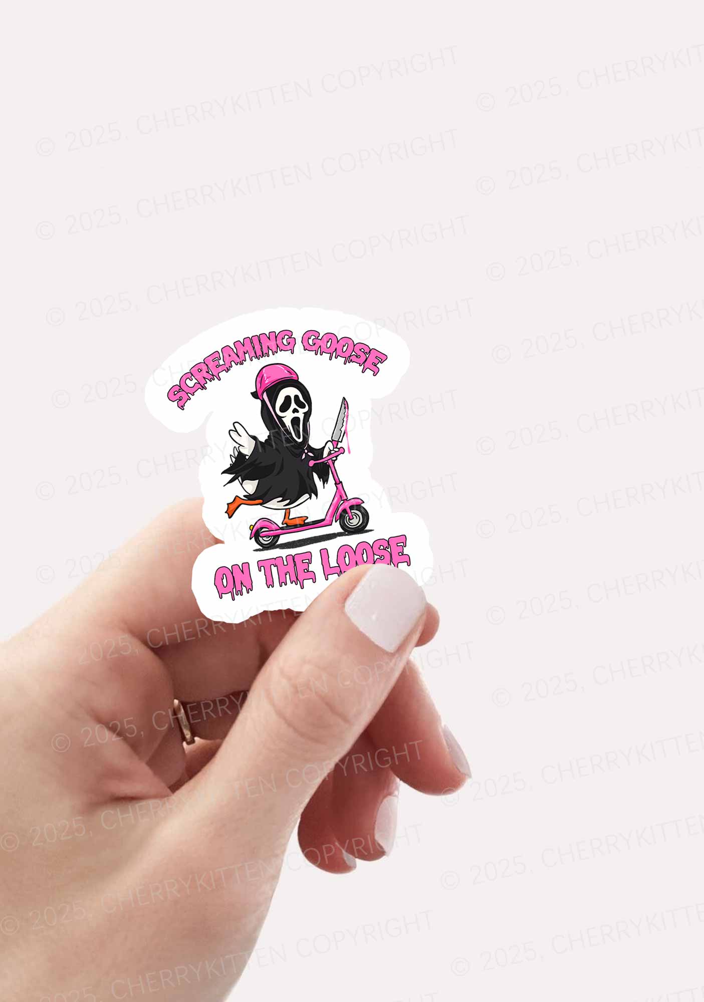 Halloween Screaming Goose On Loose Y2K Sticker Cherrykitten