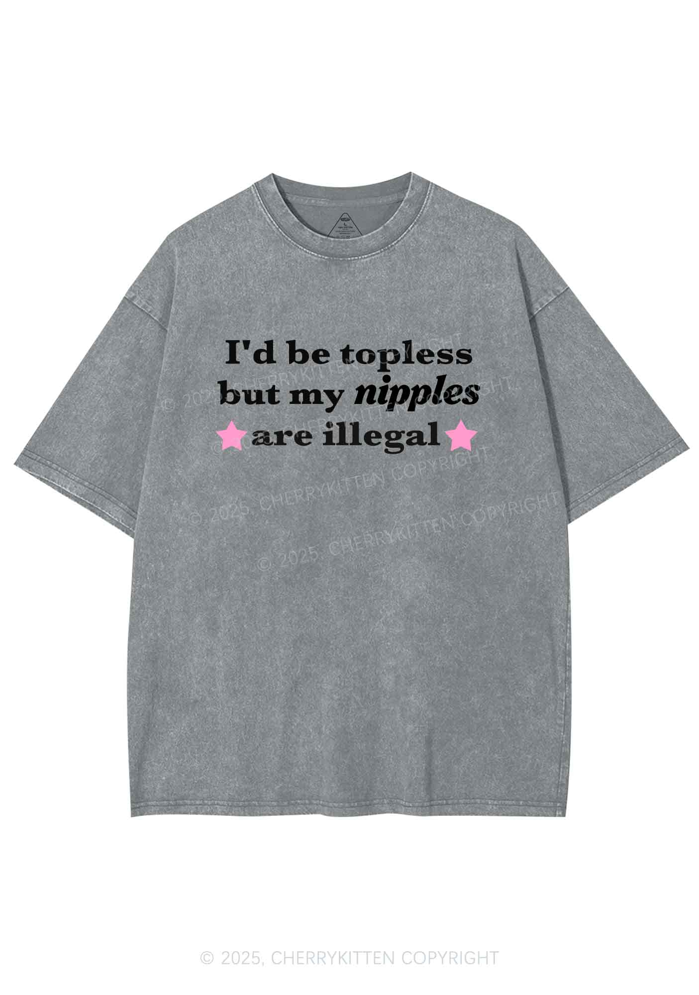Nixxles Are Illegal Y2K Shirts Washed Tee Cherrykitten
