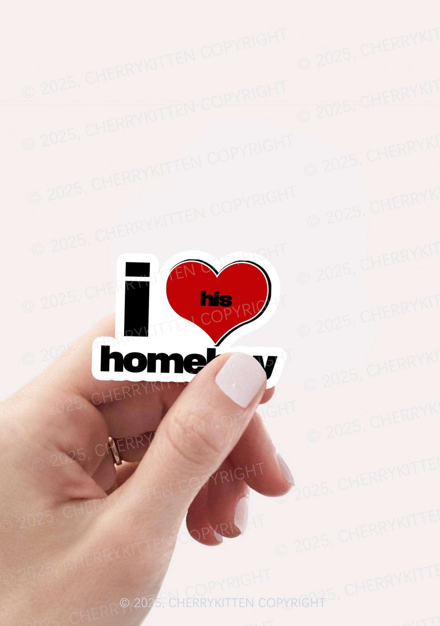 I Love His Homeboy 1Pc Y2K Sticker Cherrykitten