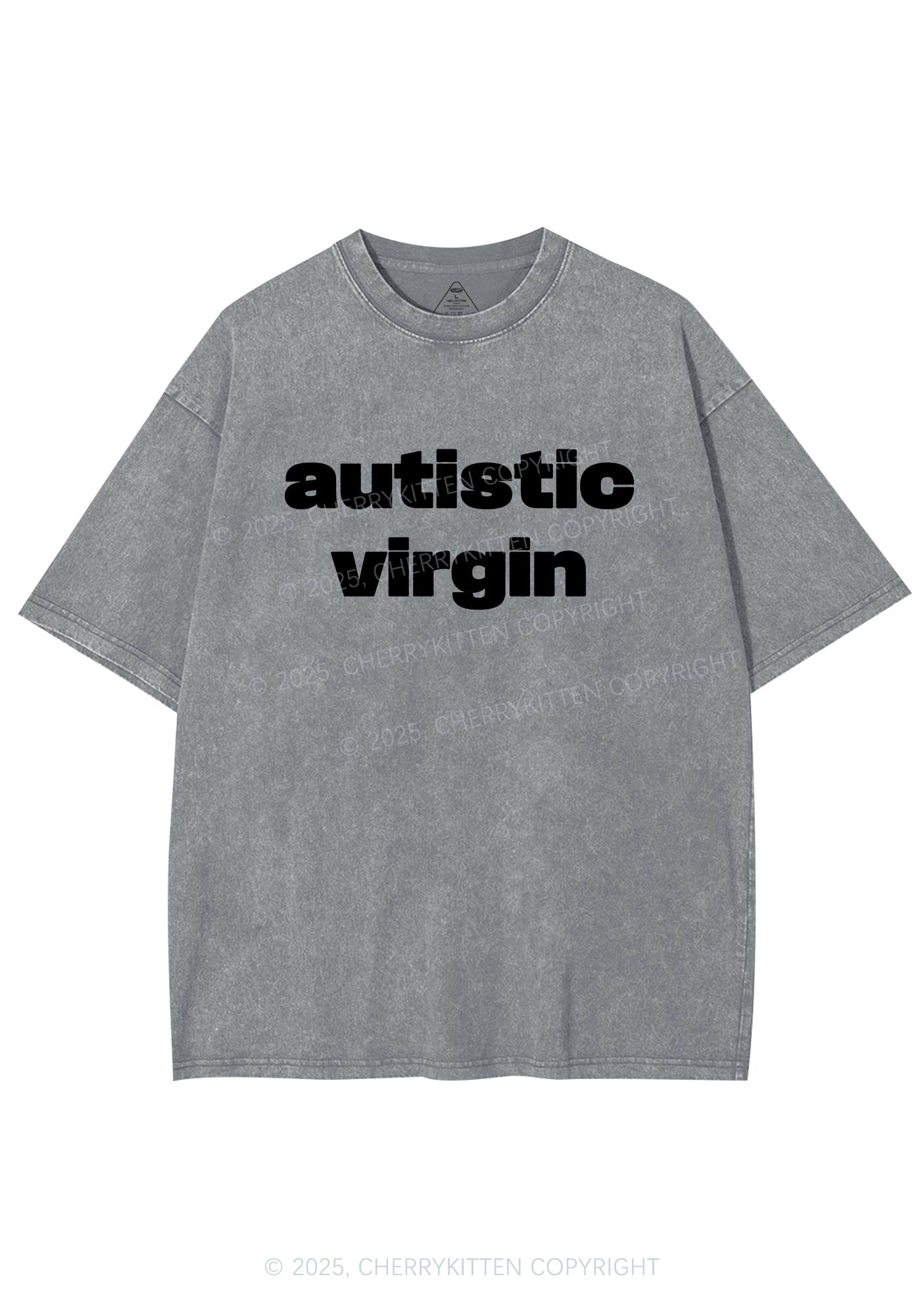 Autistic Virgin Y2K Shirts Washed Tee Cherrykitten