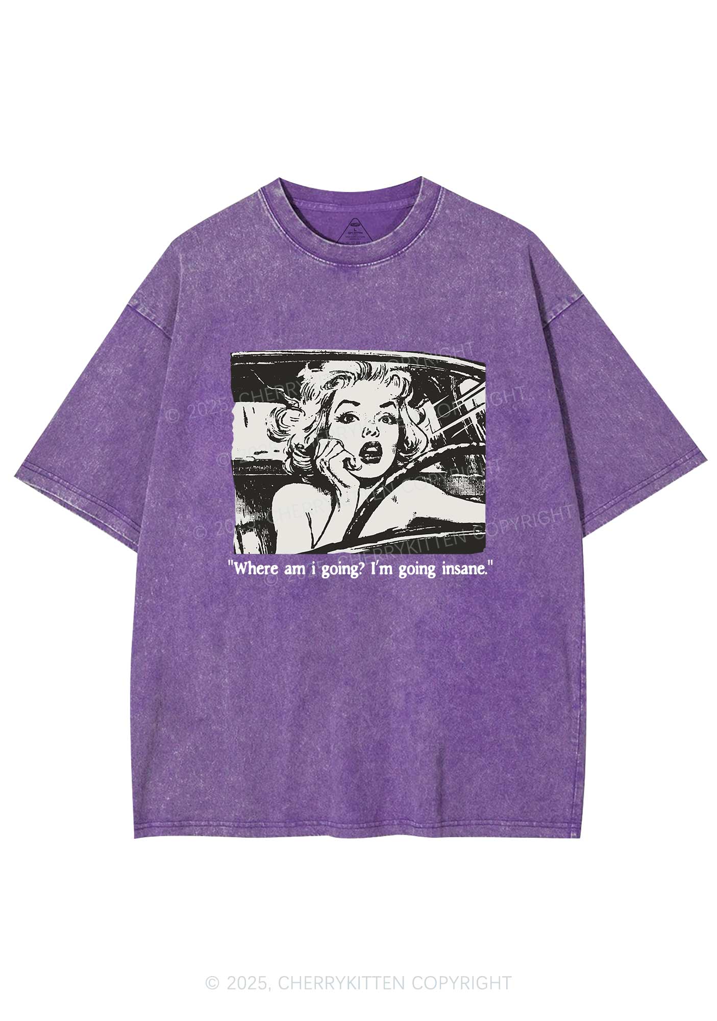 Woman Going Insane Y2K Shirts Washed Tee Cherrykitten