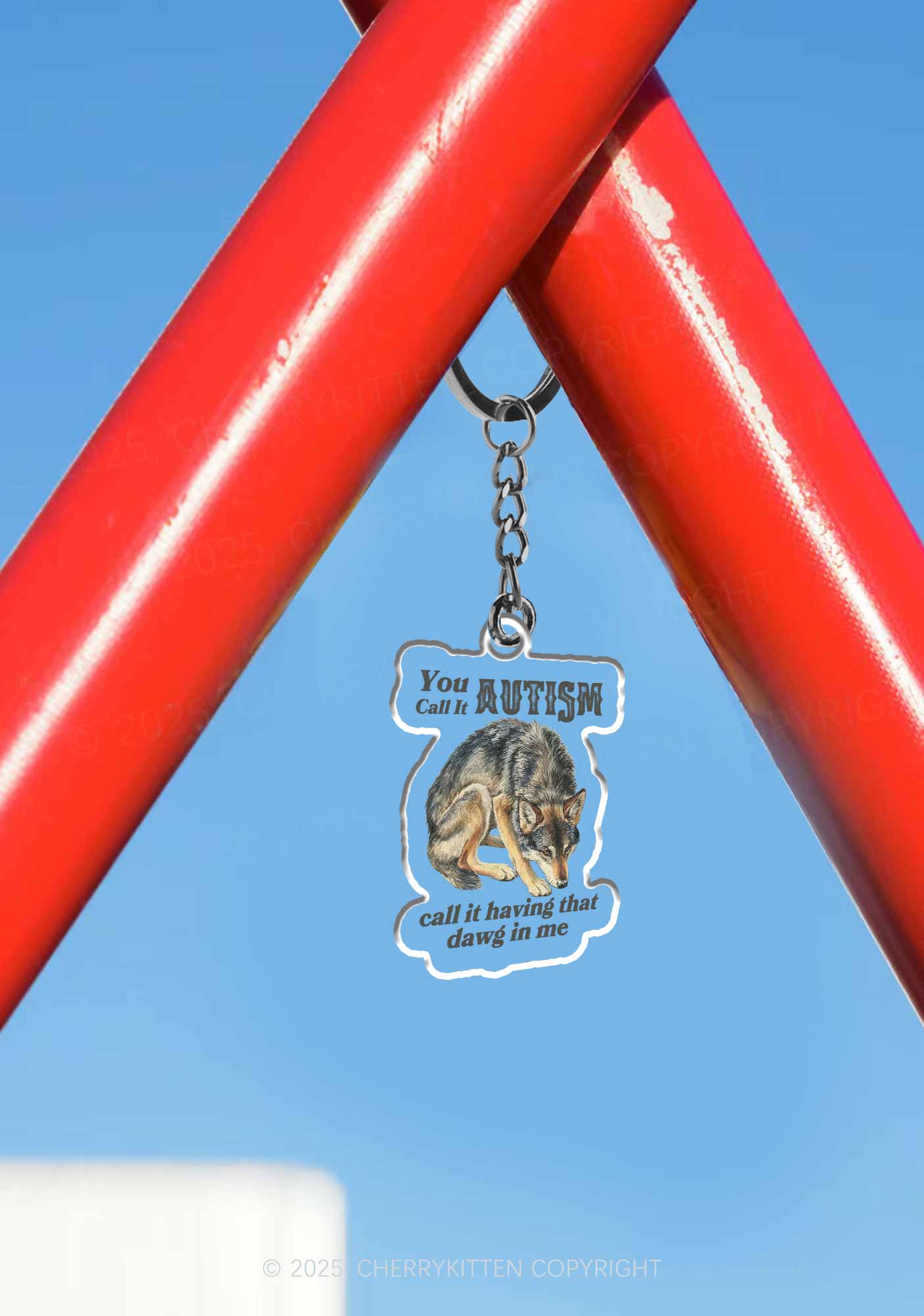 You Call It Autism 1Pc Y2K Keychain Cherrykitten