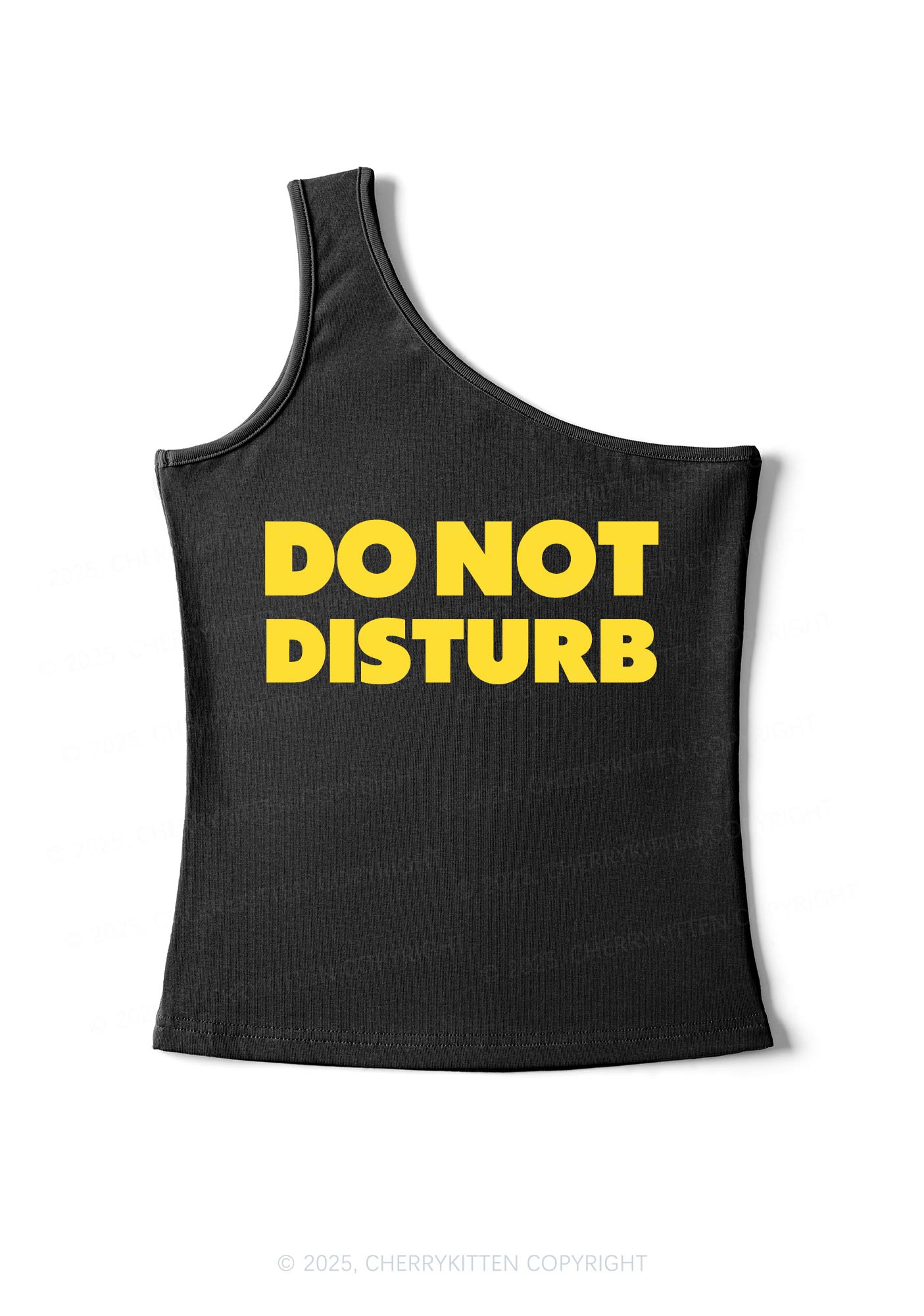 Do Not Disturb Y2K One Shoulder Tank Top Cherrykitten