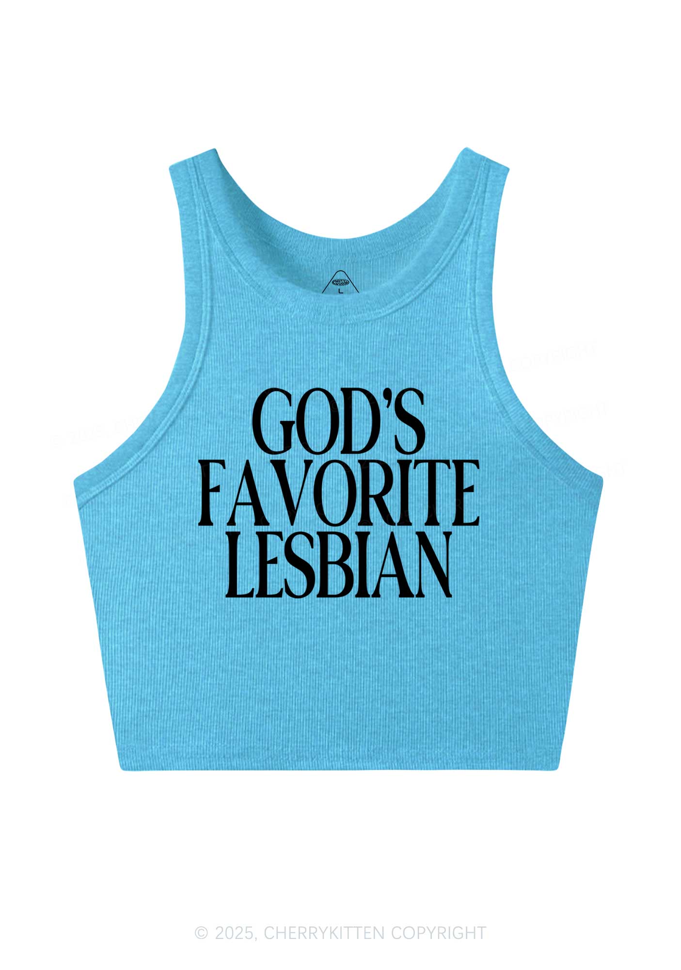 Gods Favorite Lesbian Pride Y2K Crop Tank Top Cherrykitten