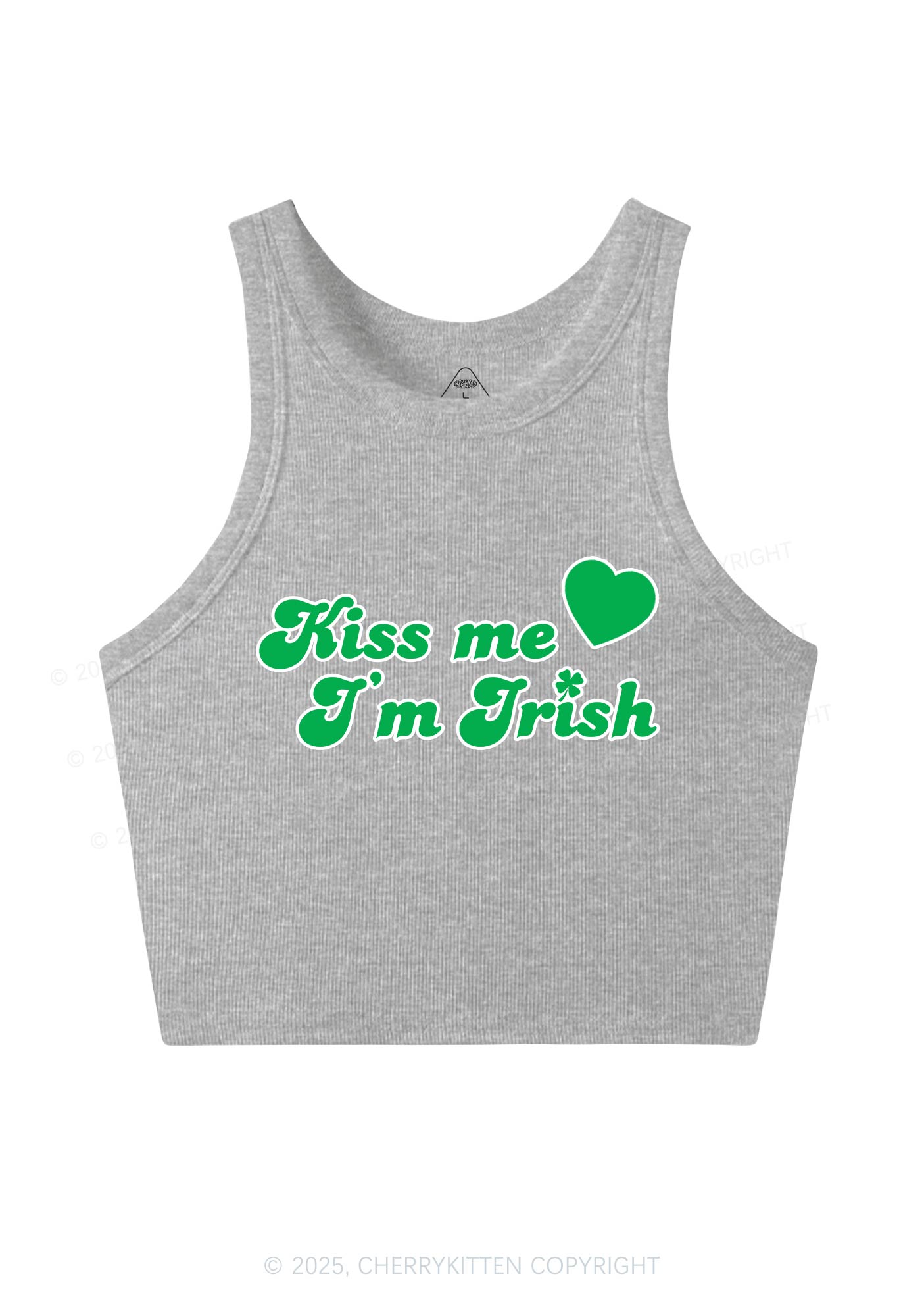 Kiss Me I'm Irish St Patricks Y2K Crop Tank Top Cherrykitten