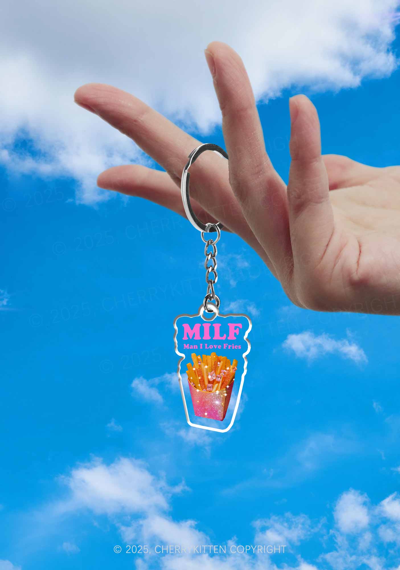 Man I Love Fries 1Pc Y2K Keychain Cherrykitten