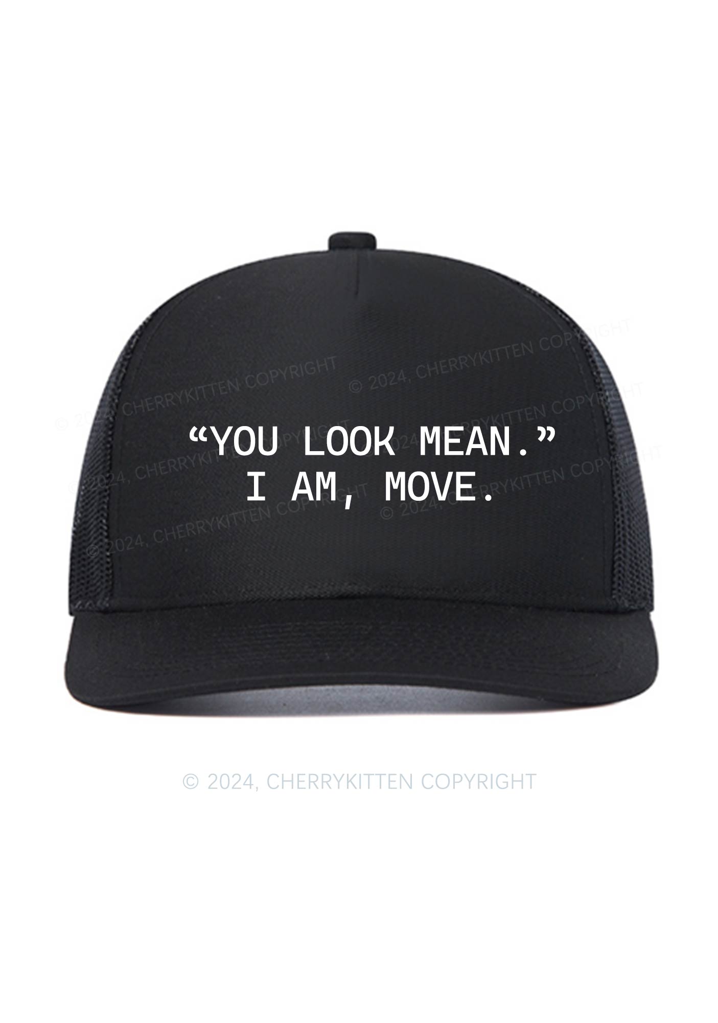 You Look Mean Y2K Trucker Mesh Hat Cherrykitten