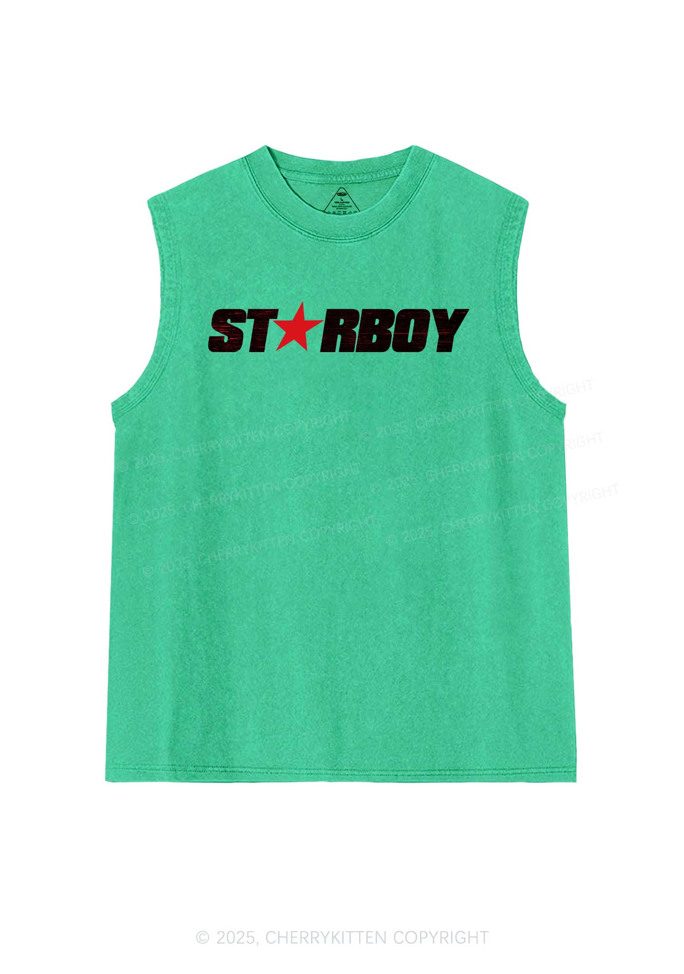 Red Starboy Y2K Washed Muscle Tank Cherrykitten