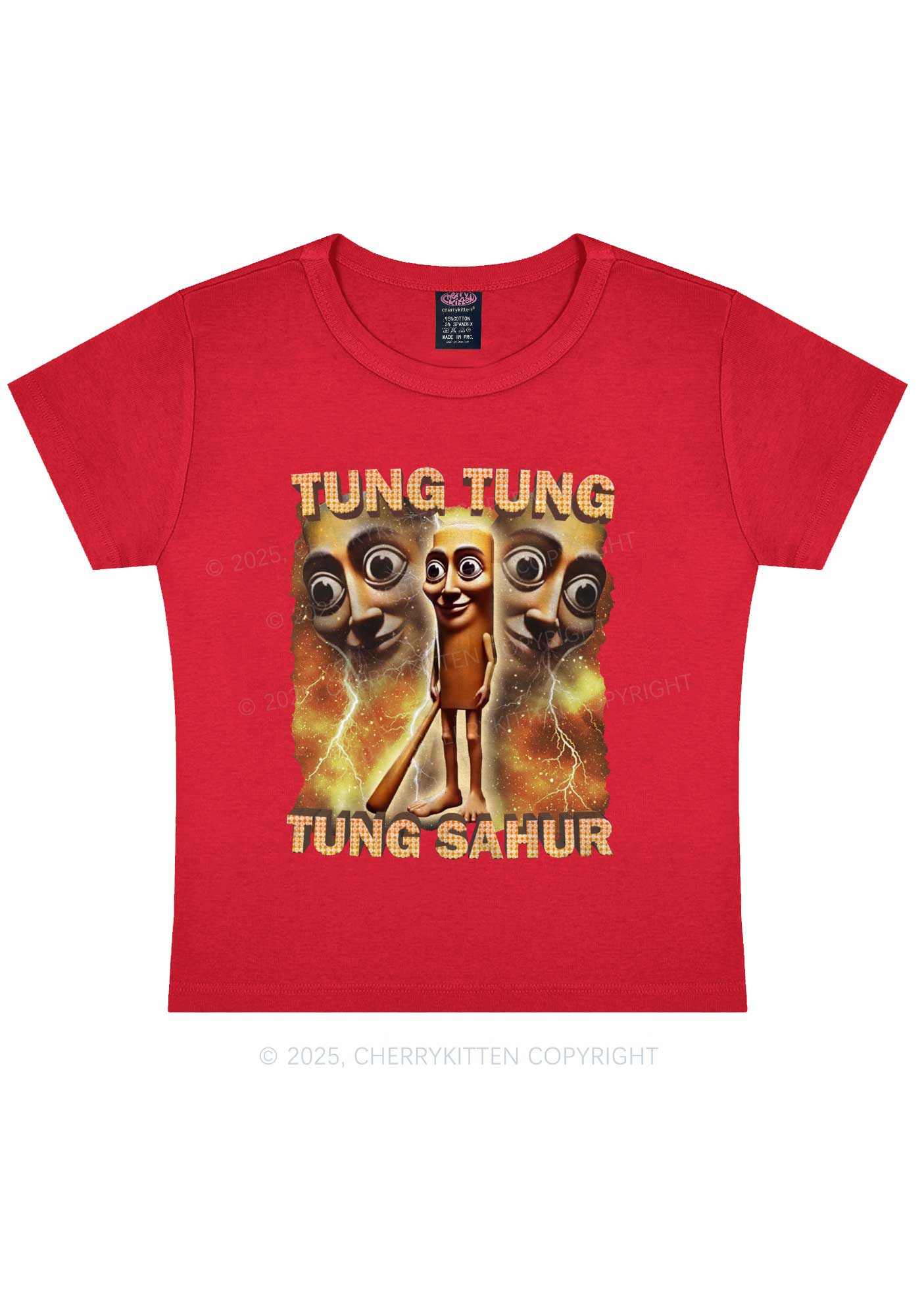 Tung Sahur Italian Brainrot Shirt Y2K Baby Tee Cherrykitten