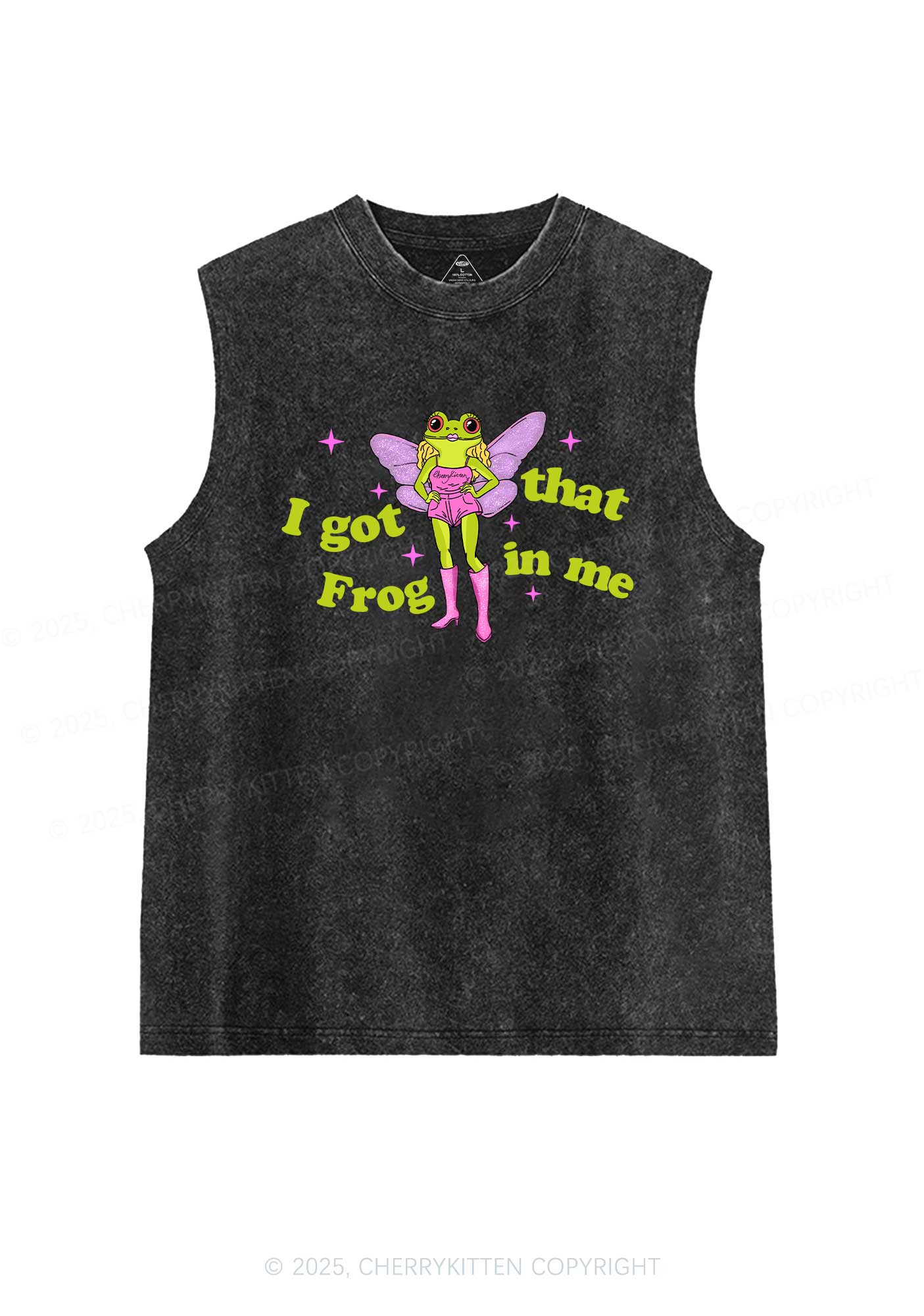 I Got That Frog Y2K Washed Muscle Tank Cherrykitten