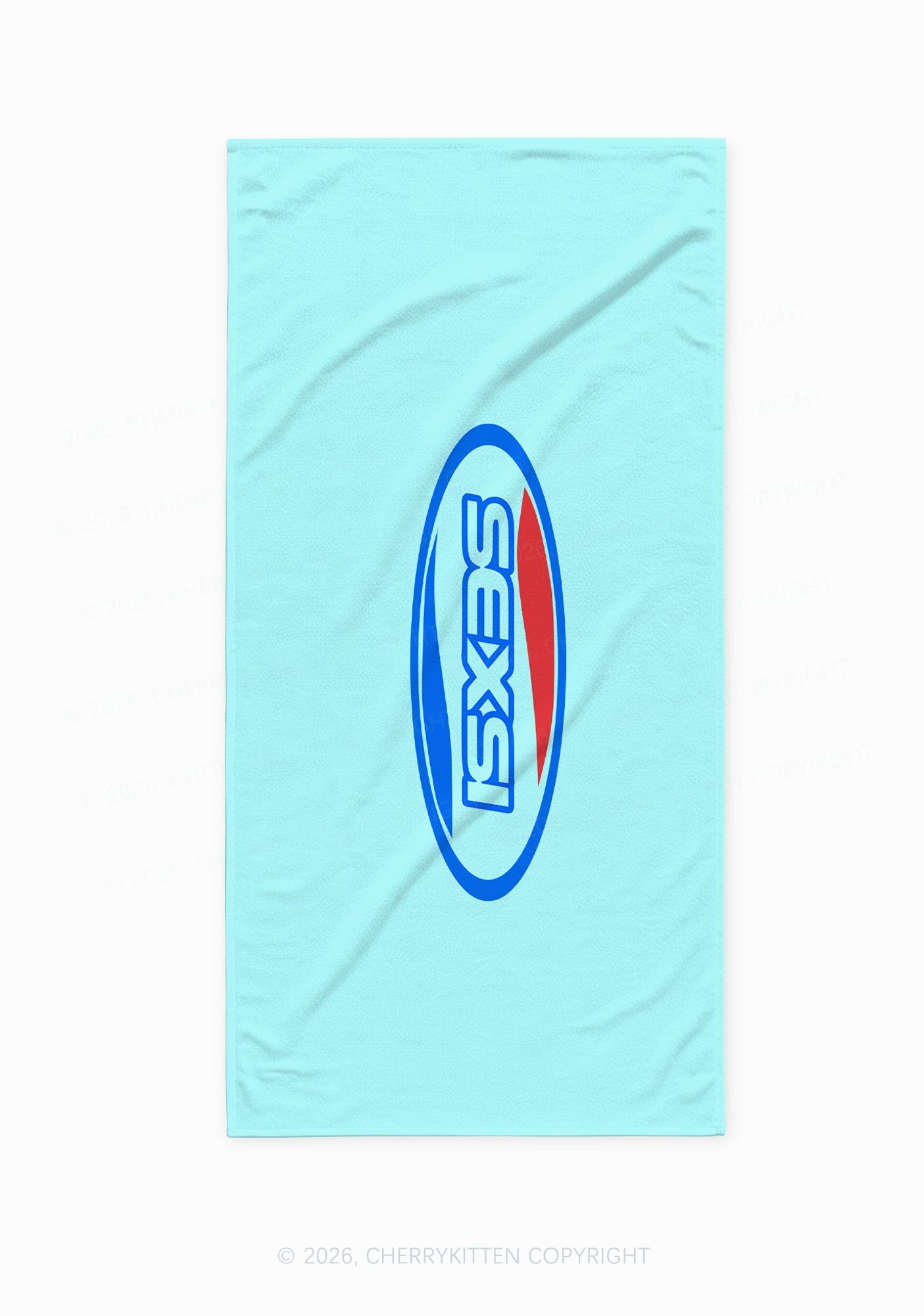 Light Blue Sexsi Y2K Beach Towel Cherrykitten