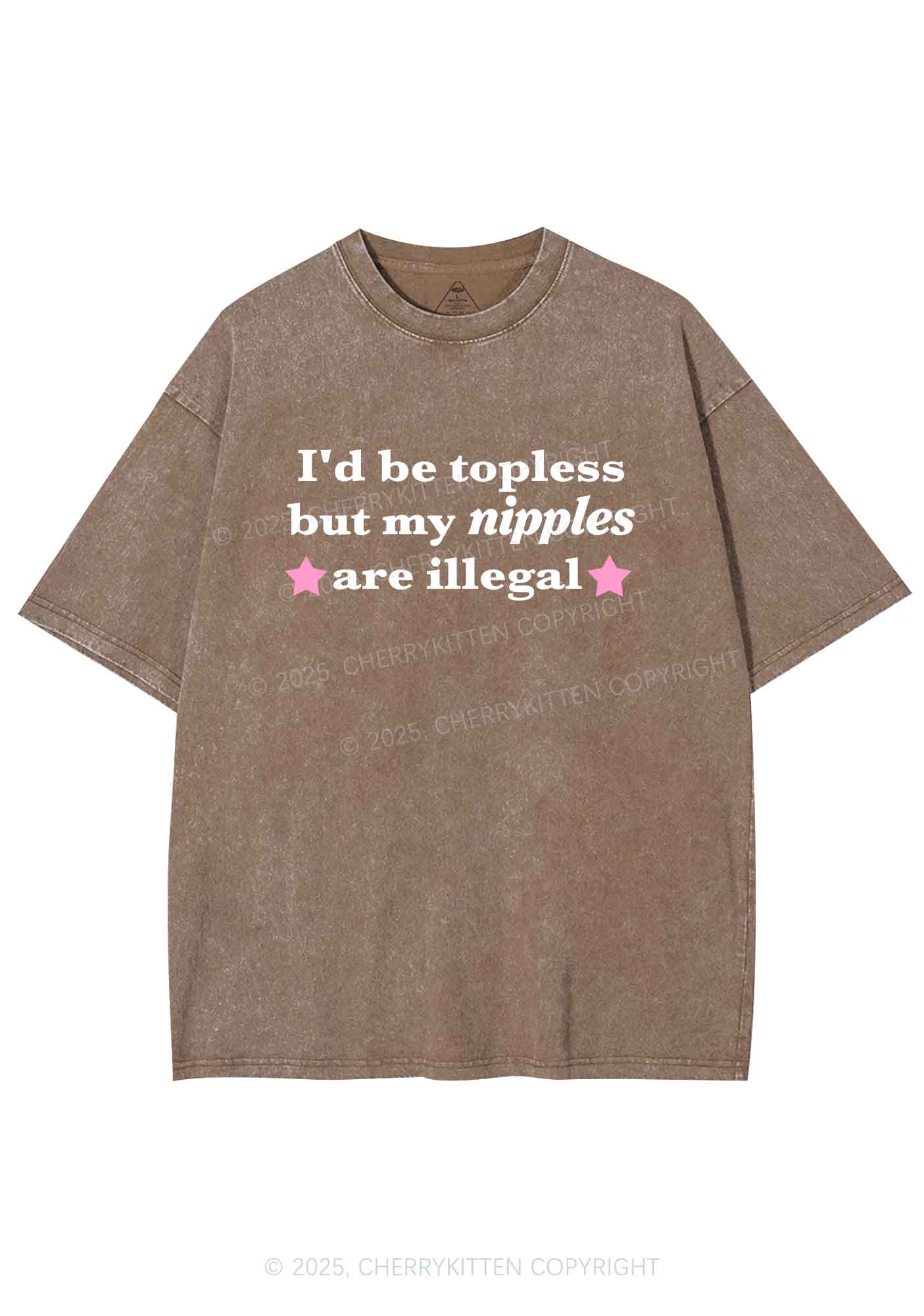 Nixxles Are Illegal Y2K Shirts Washed Tee Cherrykitten