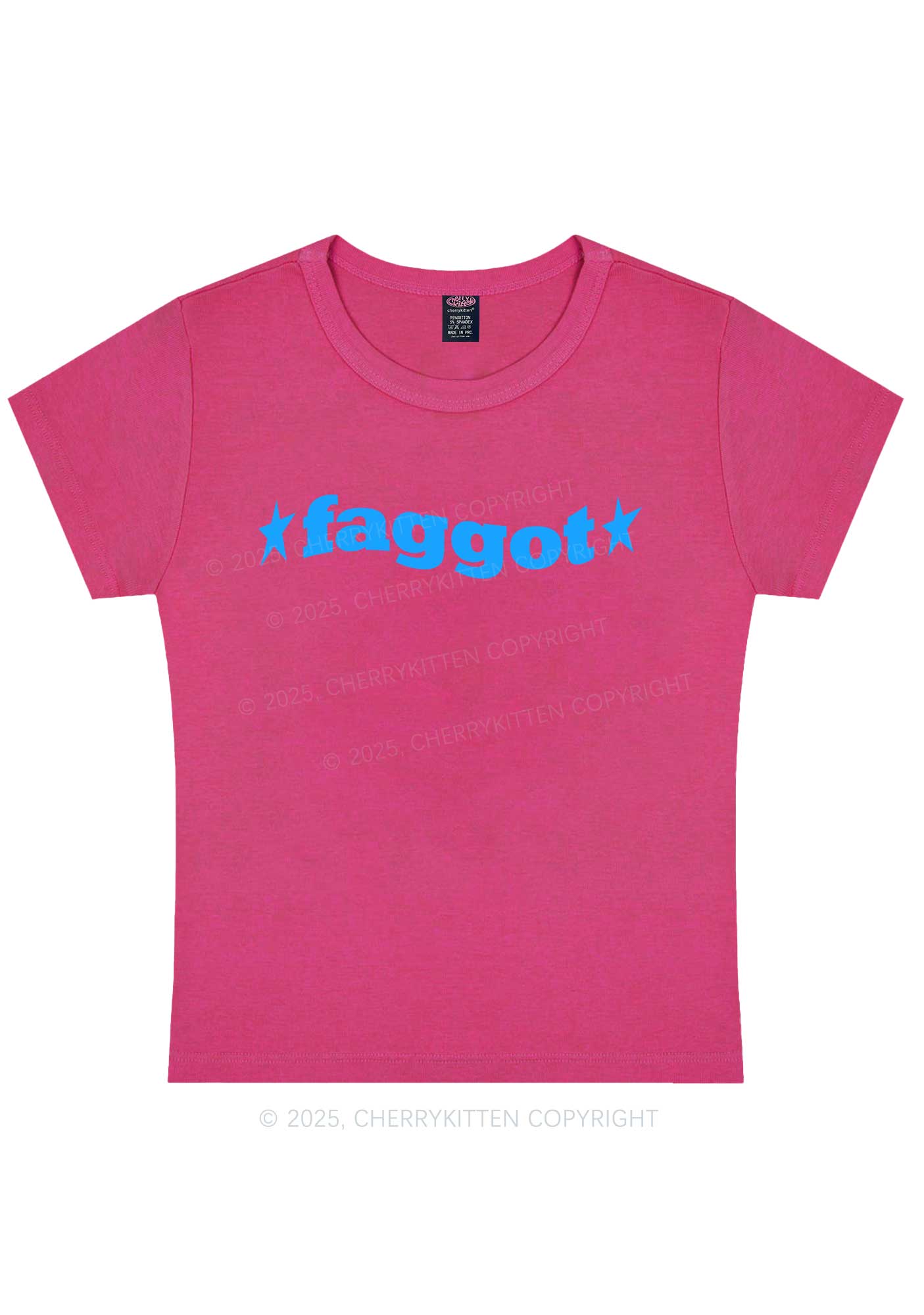 Red Faggot Pride Y2K Baby Tee Cherrykitten
