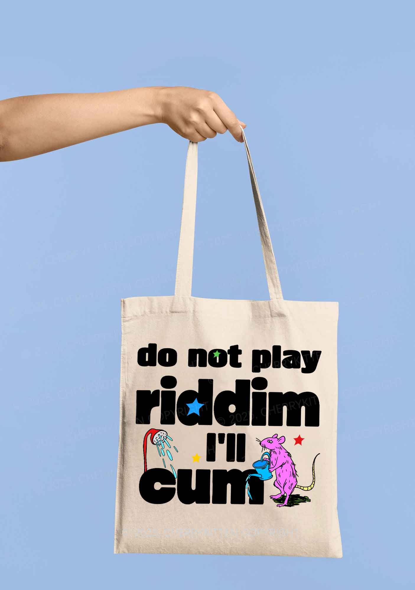Do Not Play Riddim Y2K Canvas Tote Bag Cherrykitten