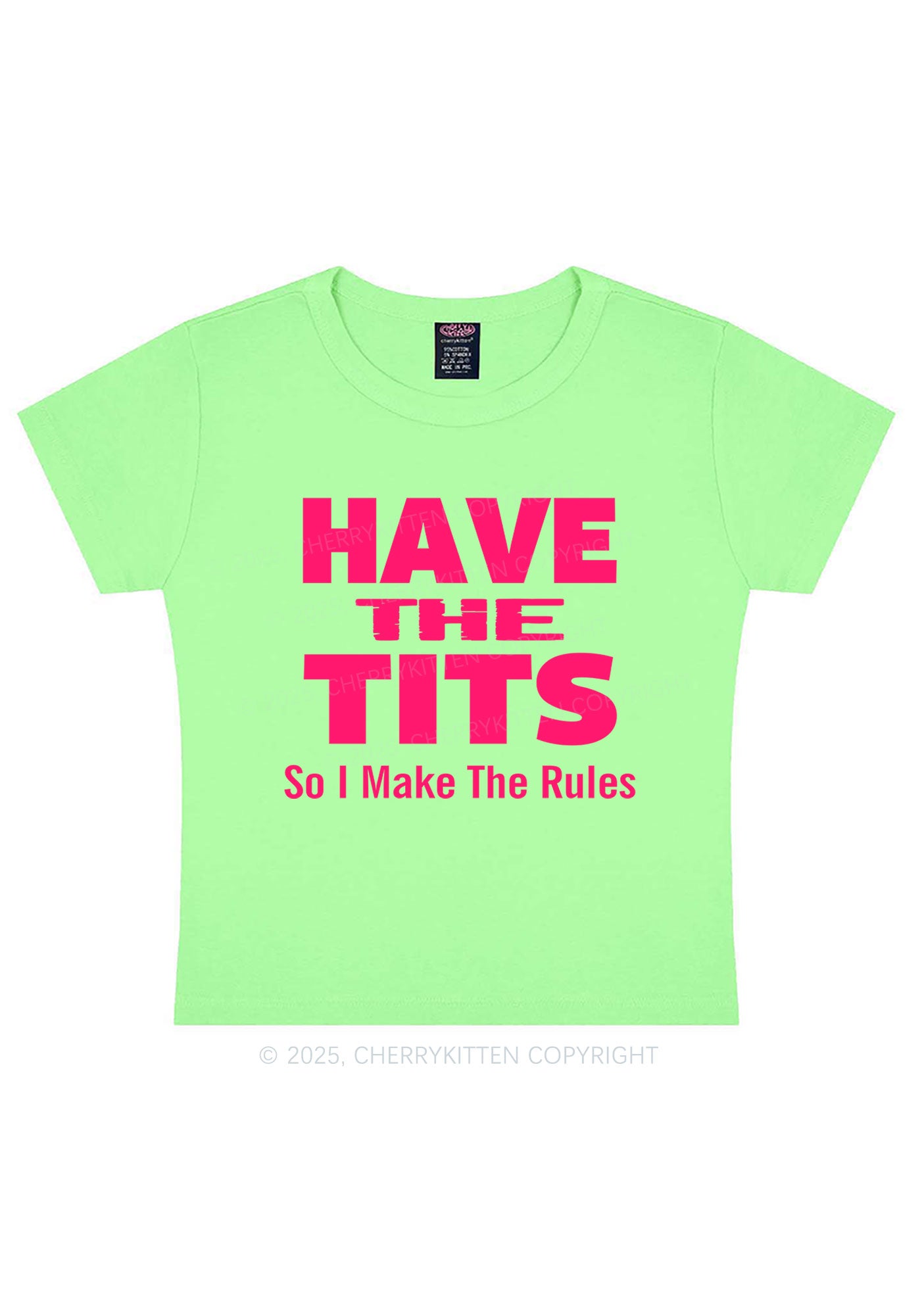 I Make Rules Y2K Baby Tee Cherrykitten