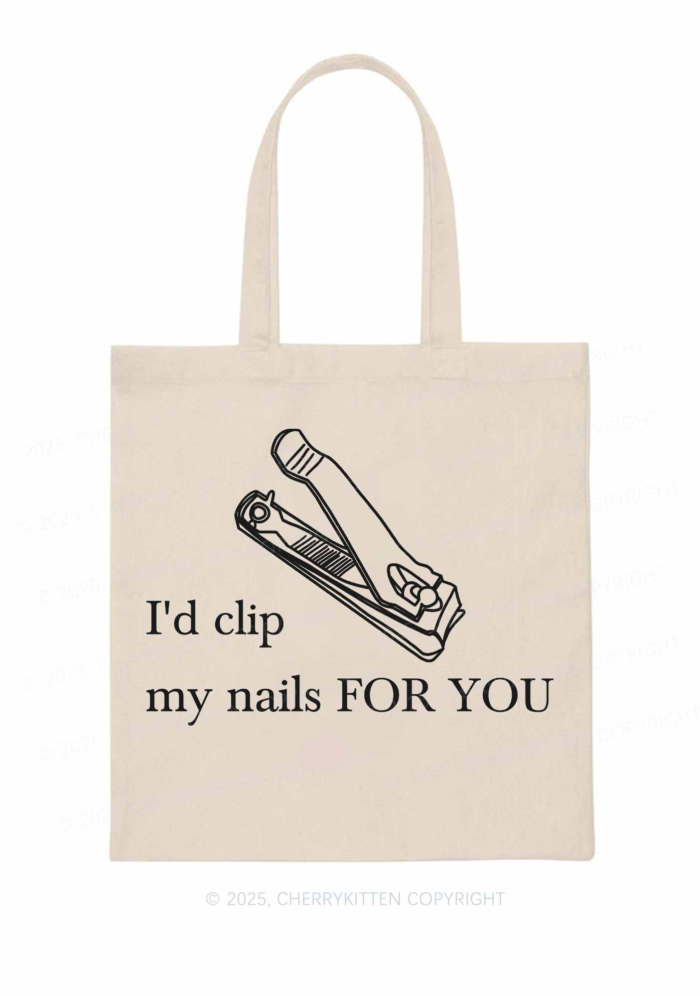 Clip Nails For You Pride Y2K Canvas Tote Bag Cherrykitten