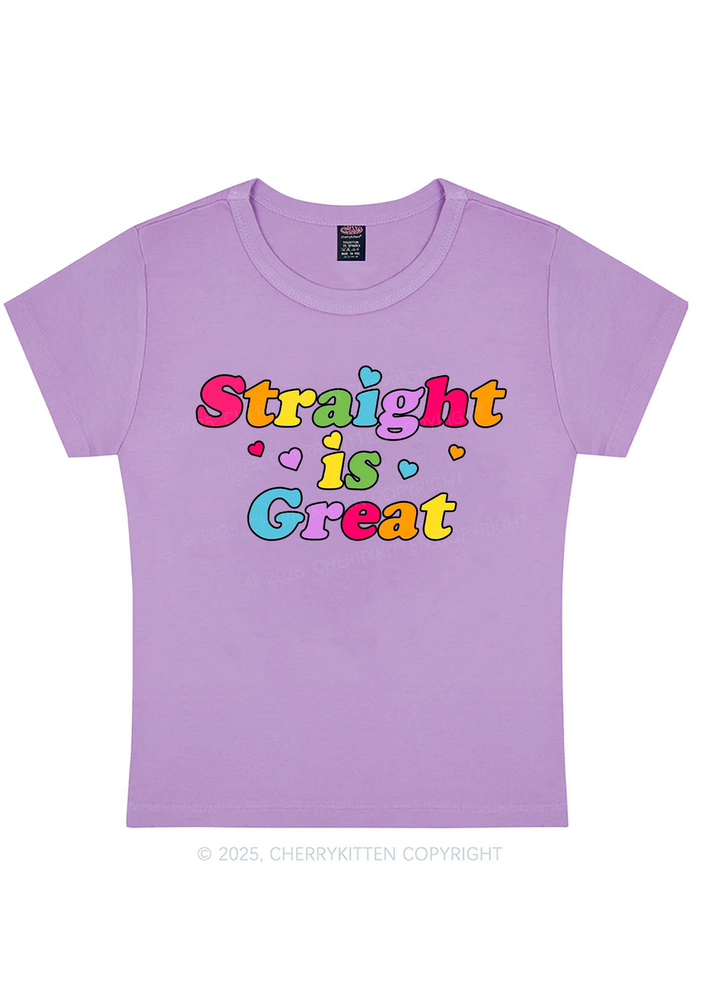 Straight Is Great Pride Y2K Baby Tee Cherrykitten
