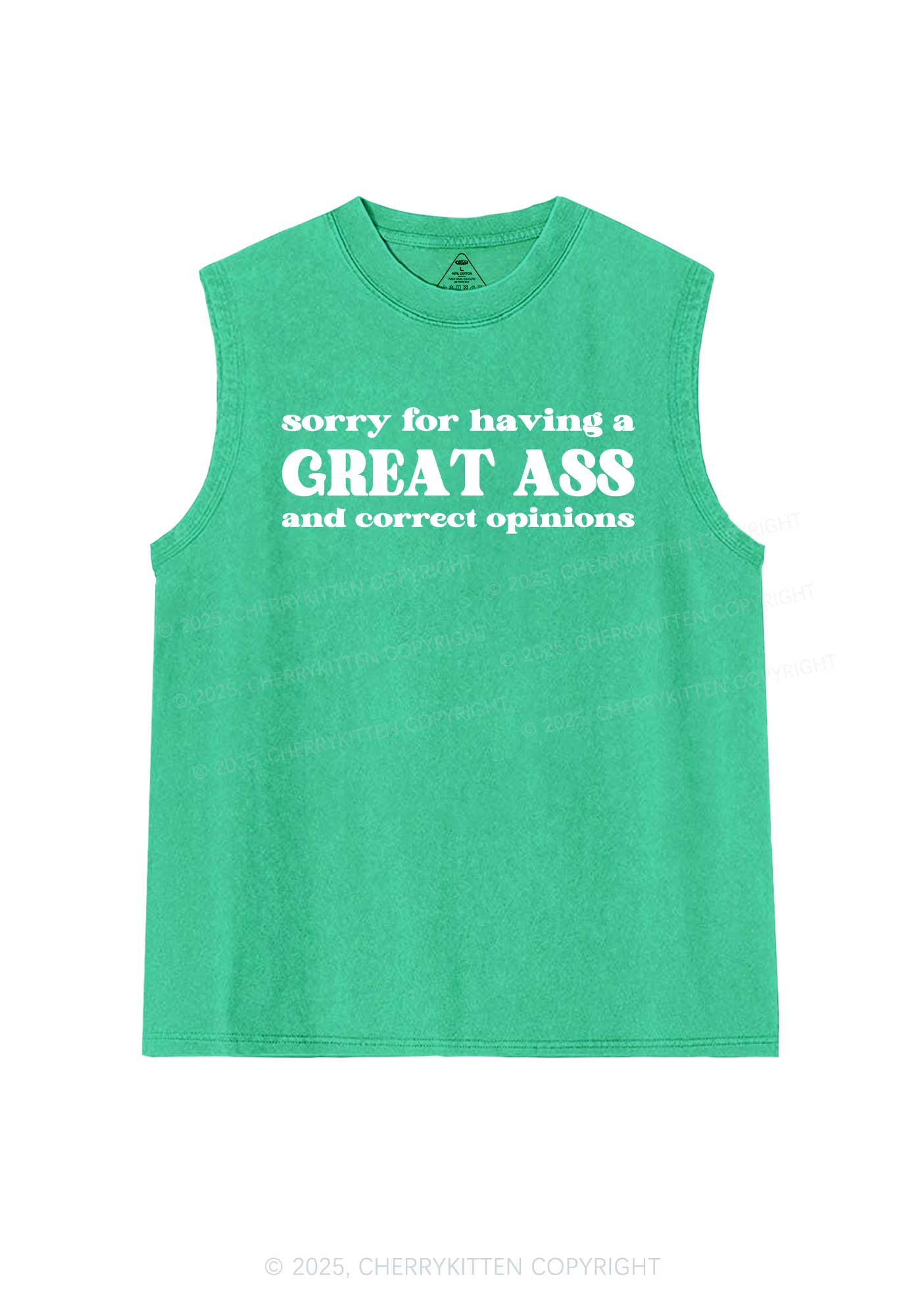 Sorry For Having Great Axx Y2K Washed Muscle Tank Cherrykitten