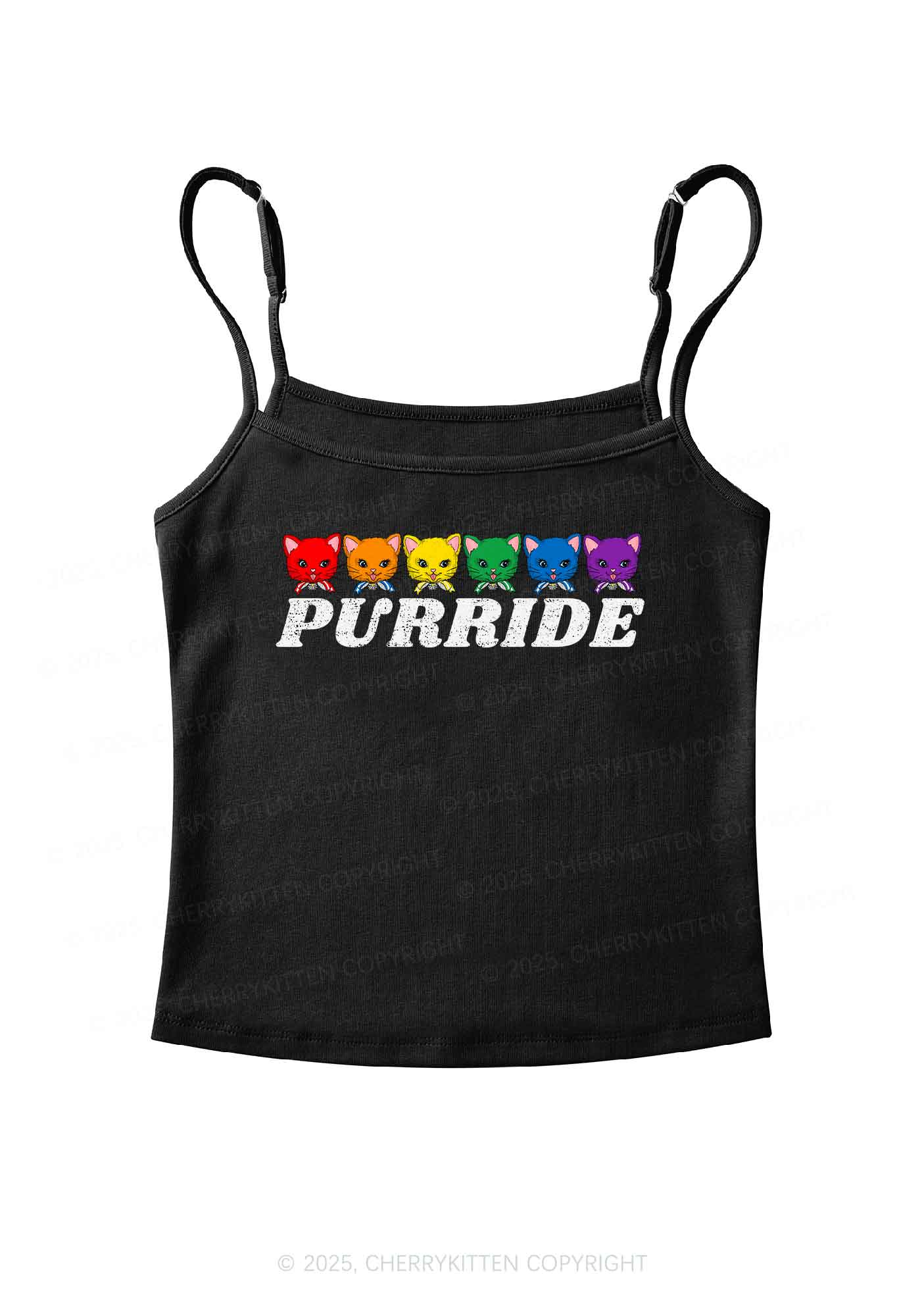 Purride Cat Pride Y2K Spaghetti Strap Cami Cherrykitte