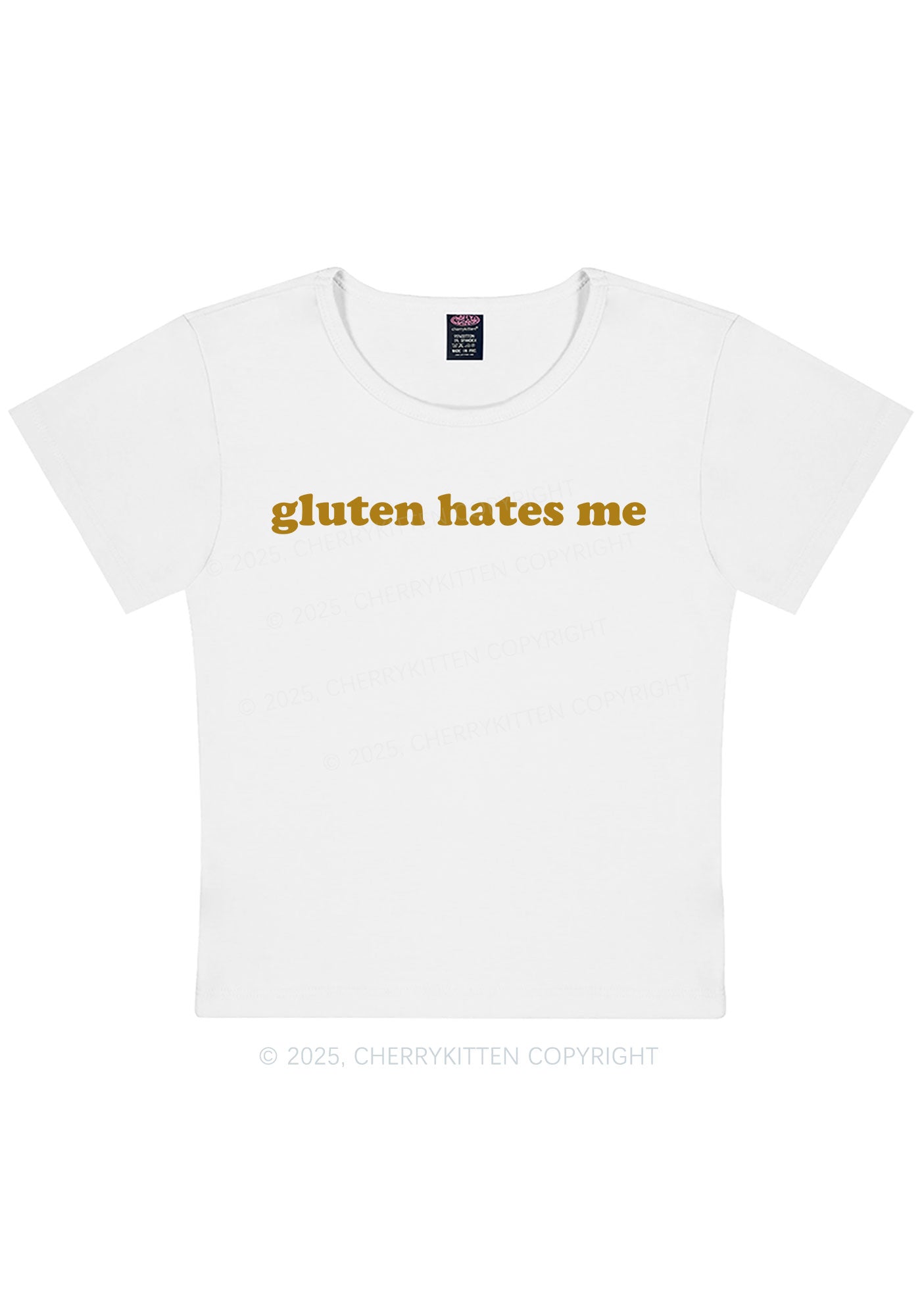 Gluten Hates Me Y2K Baby Tee Cherrykitten