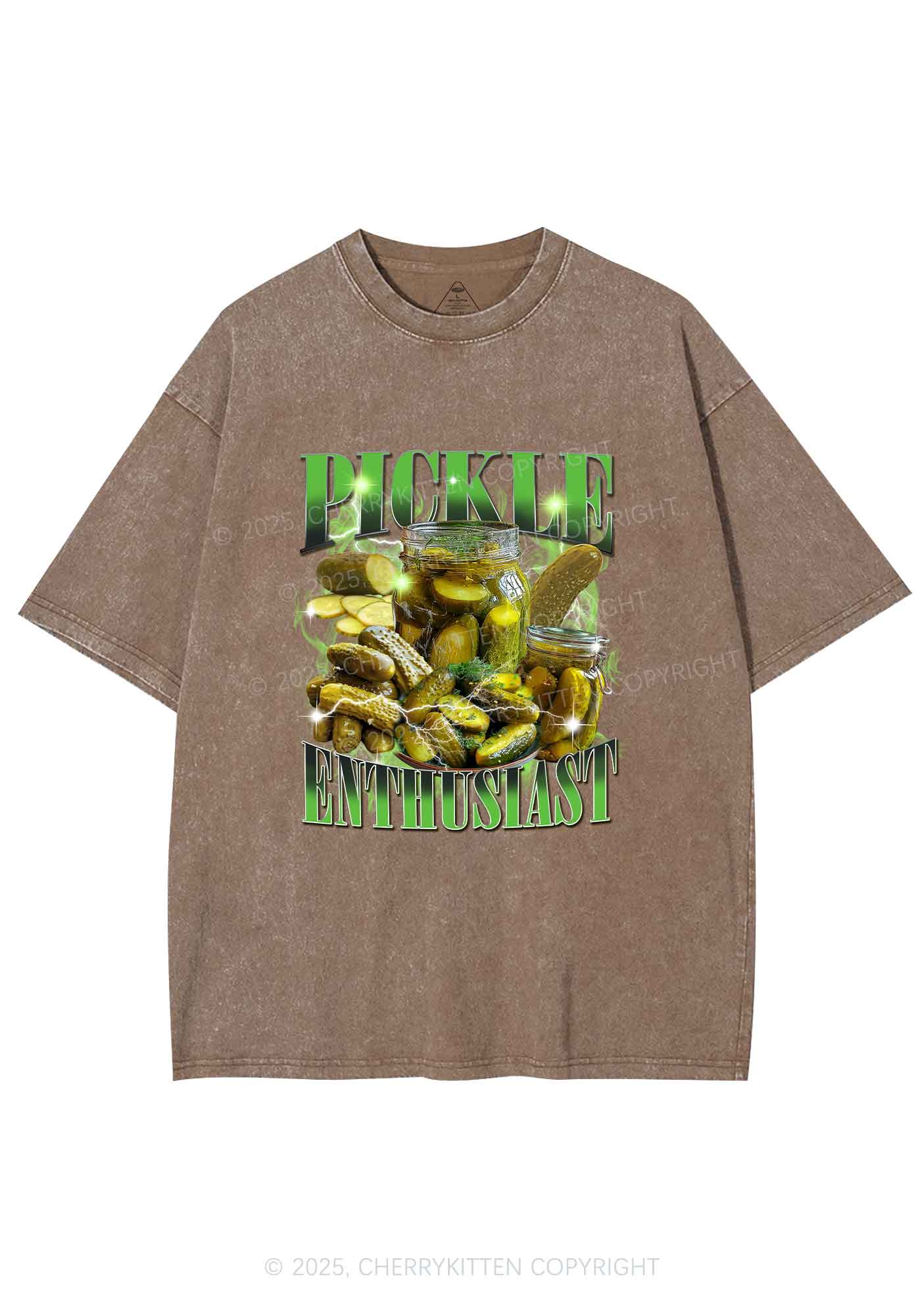 Pickle Enthusiast Y2K Shirts Washed Tee Cherrykitten