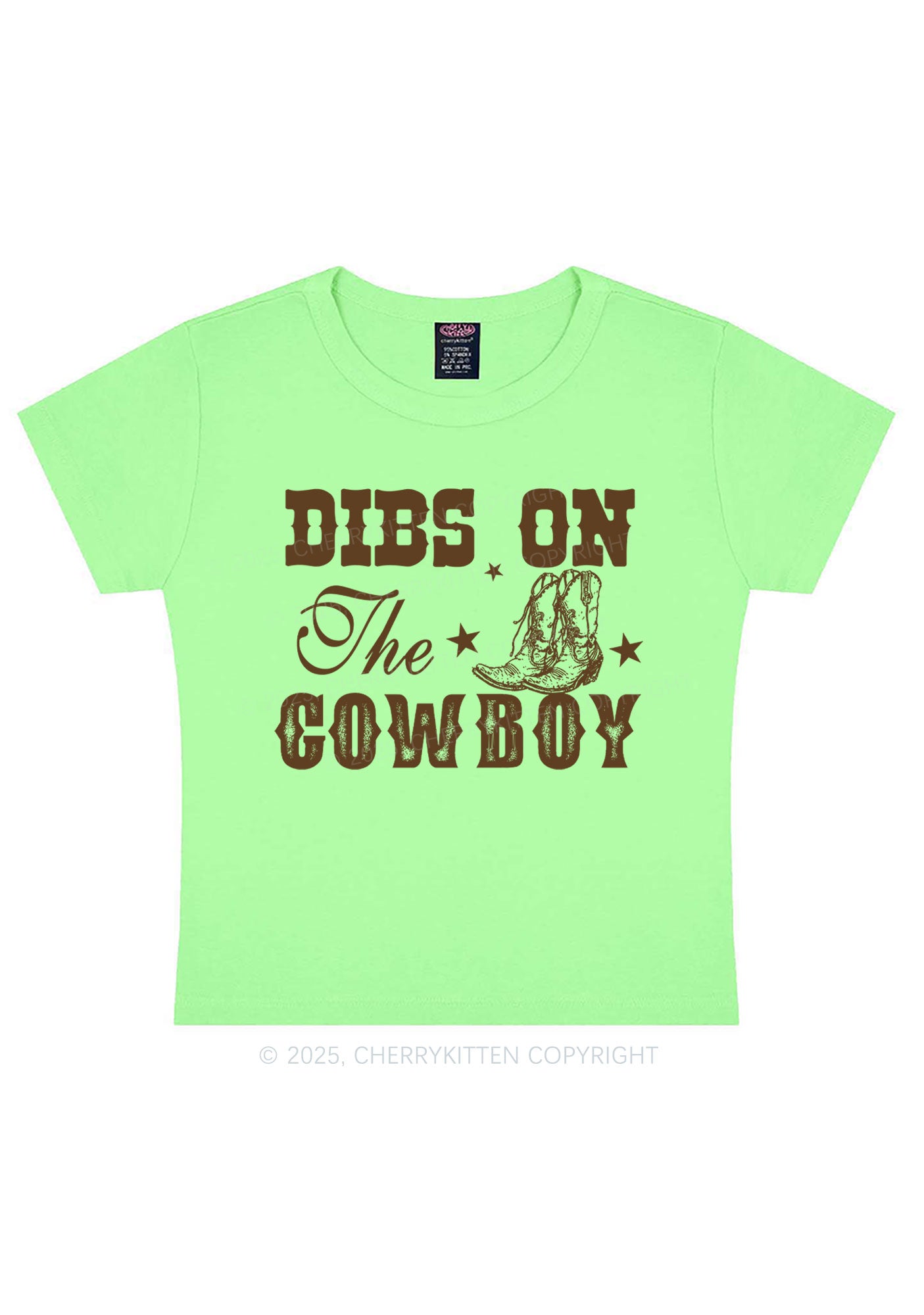 Dibs On The Cowboy Y2K Baby Tee Cherrykitten