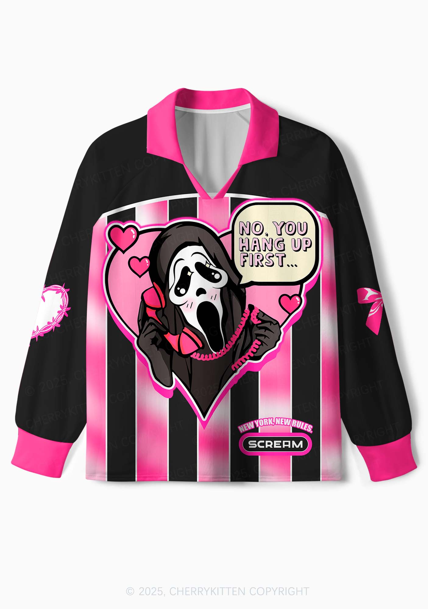 Custom Halloween Skeleton Heart Y2K Sport Long Sleeve Jersey Shirts Cherrykitten