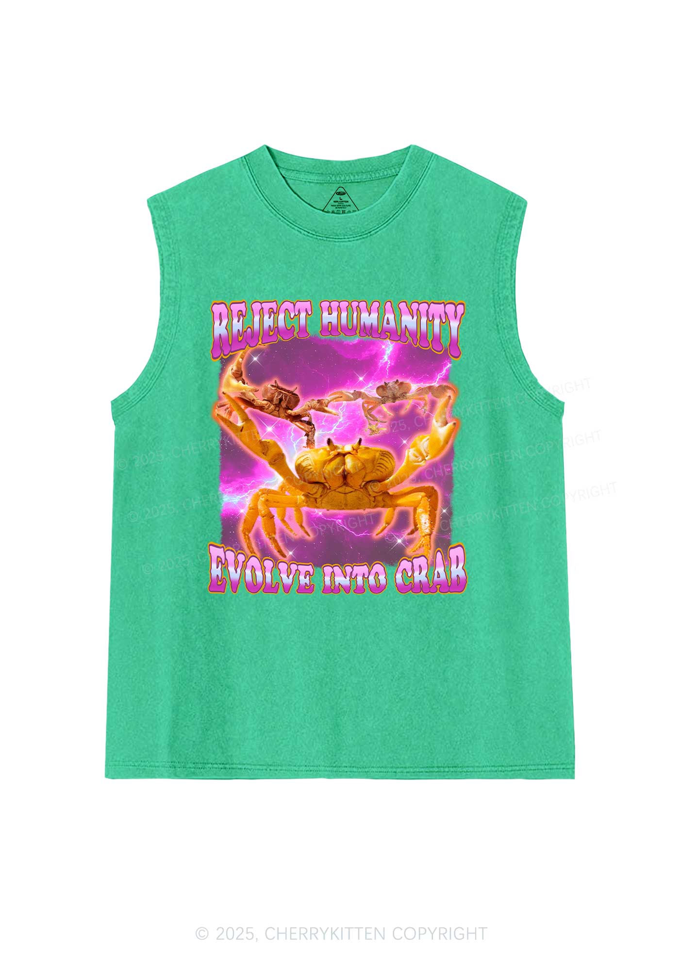 Reject Humanity Crab Y2K Washed Muscle Tank Cherrykitten