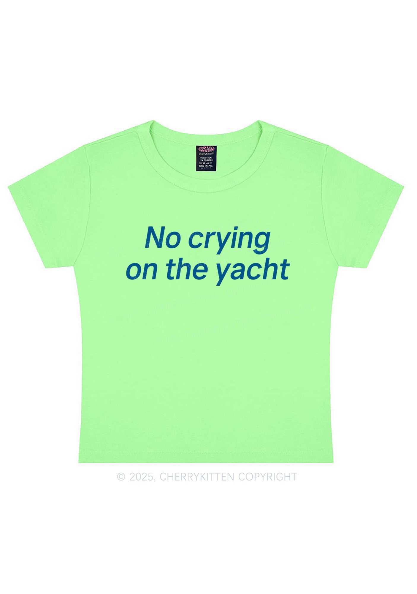 No Crying On Yacht Y2K Baby Tee Cherrykitten