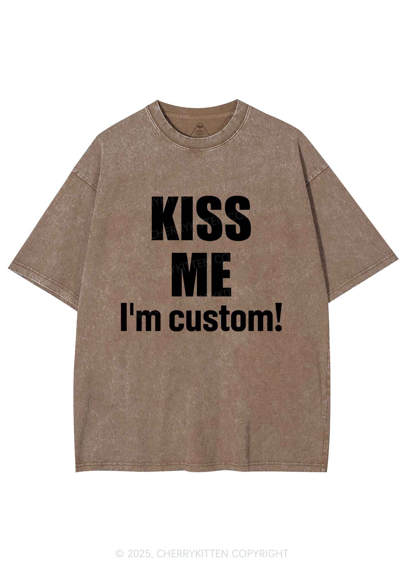 Kiss Me Im Custom Y2K Shirts Washed Tee Cherrykitten