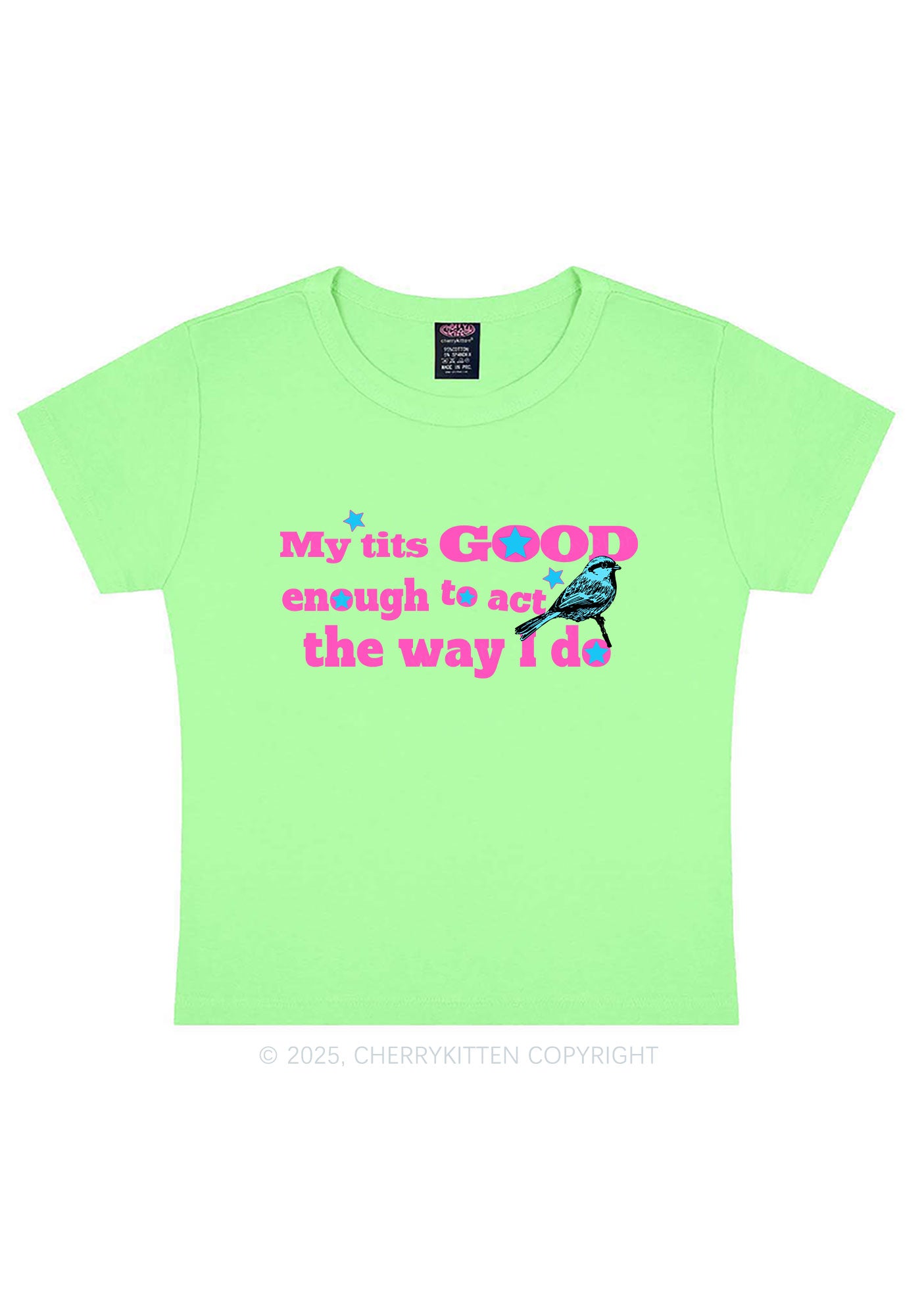 Good To Act Way Y2K Baby Tee Cherrykitten