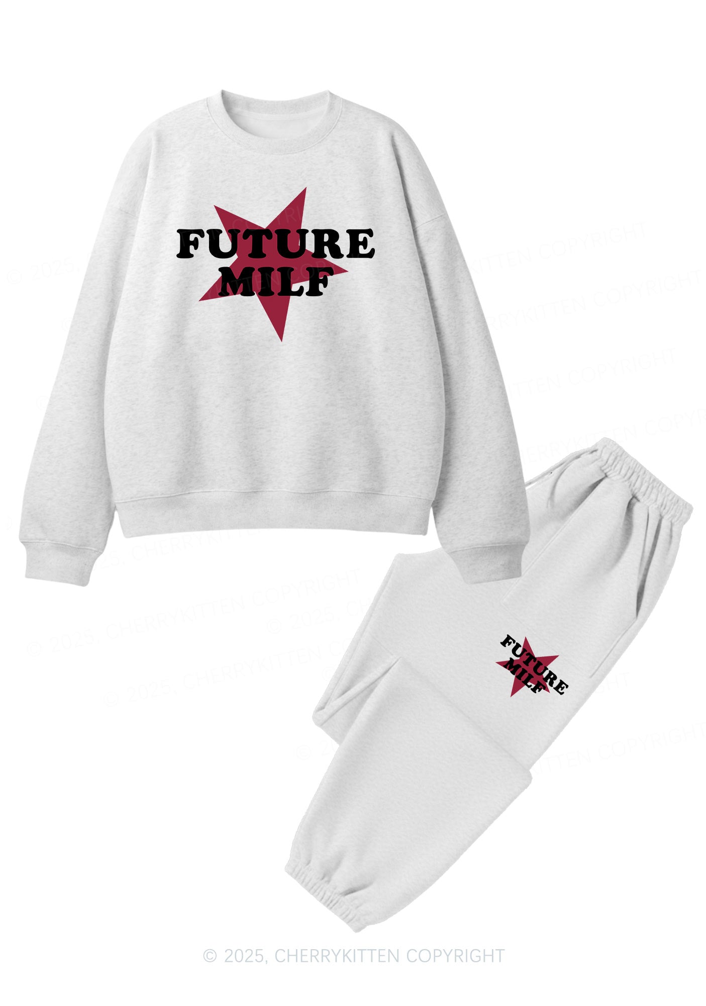 Future Mxxf Y2K Fleece Sweatshirts Set Cherrykitten