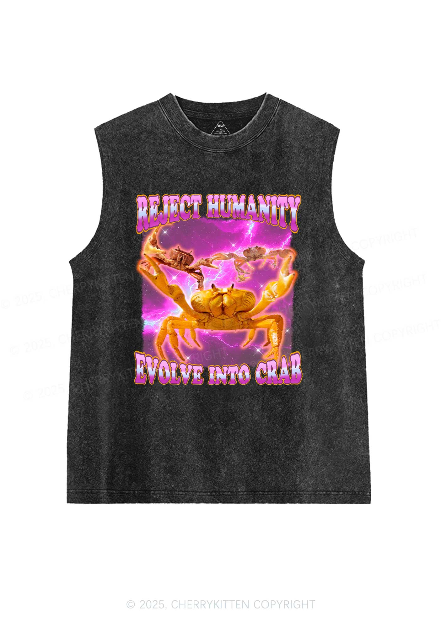 Reject Humanity Crab Y2K Washed Muscle Tank Cherrykitten