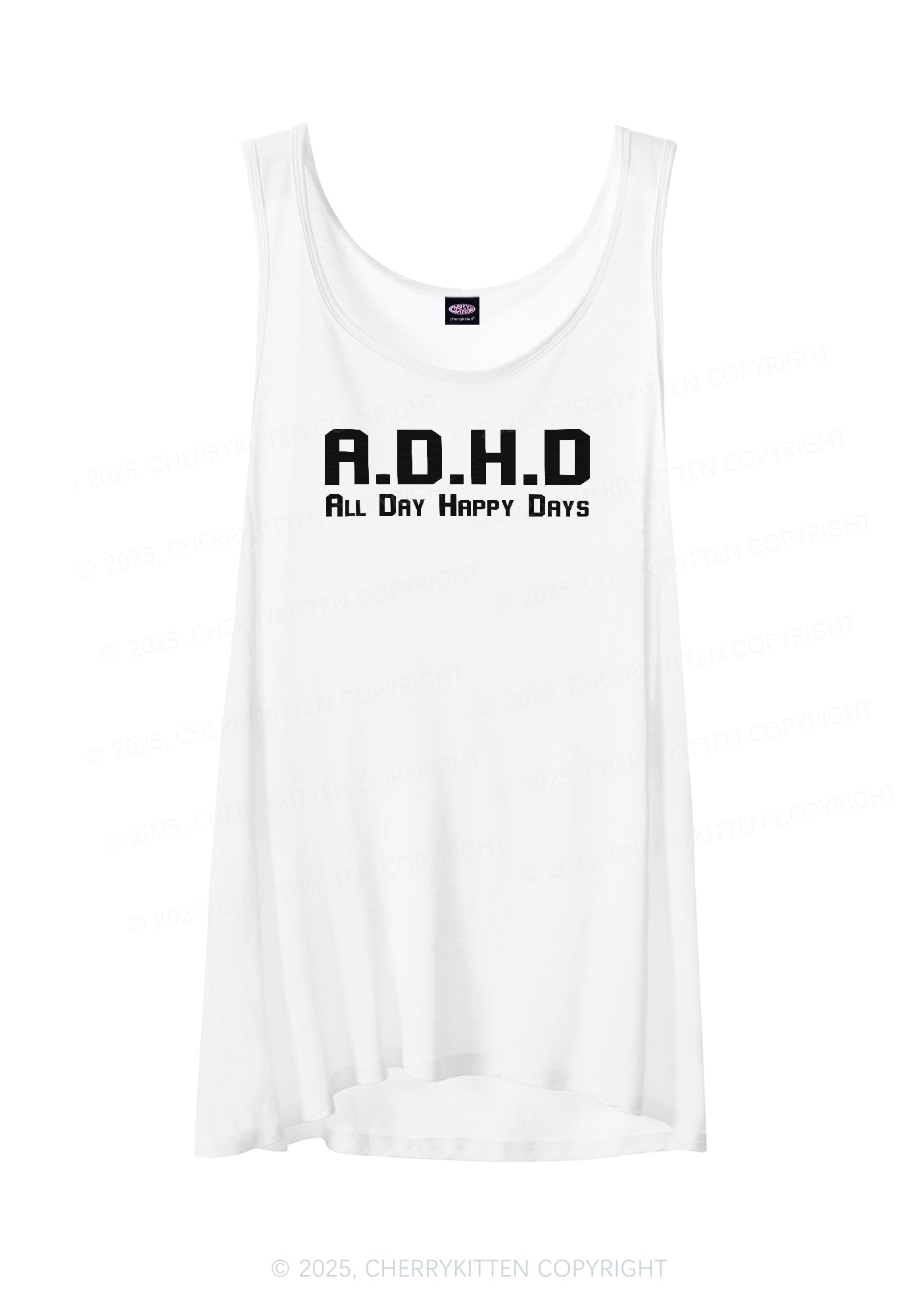 All Day Happy Days Y2K Sheer Boyfriend Tank Cherrykitten