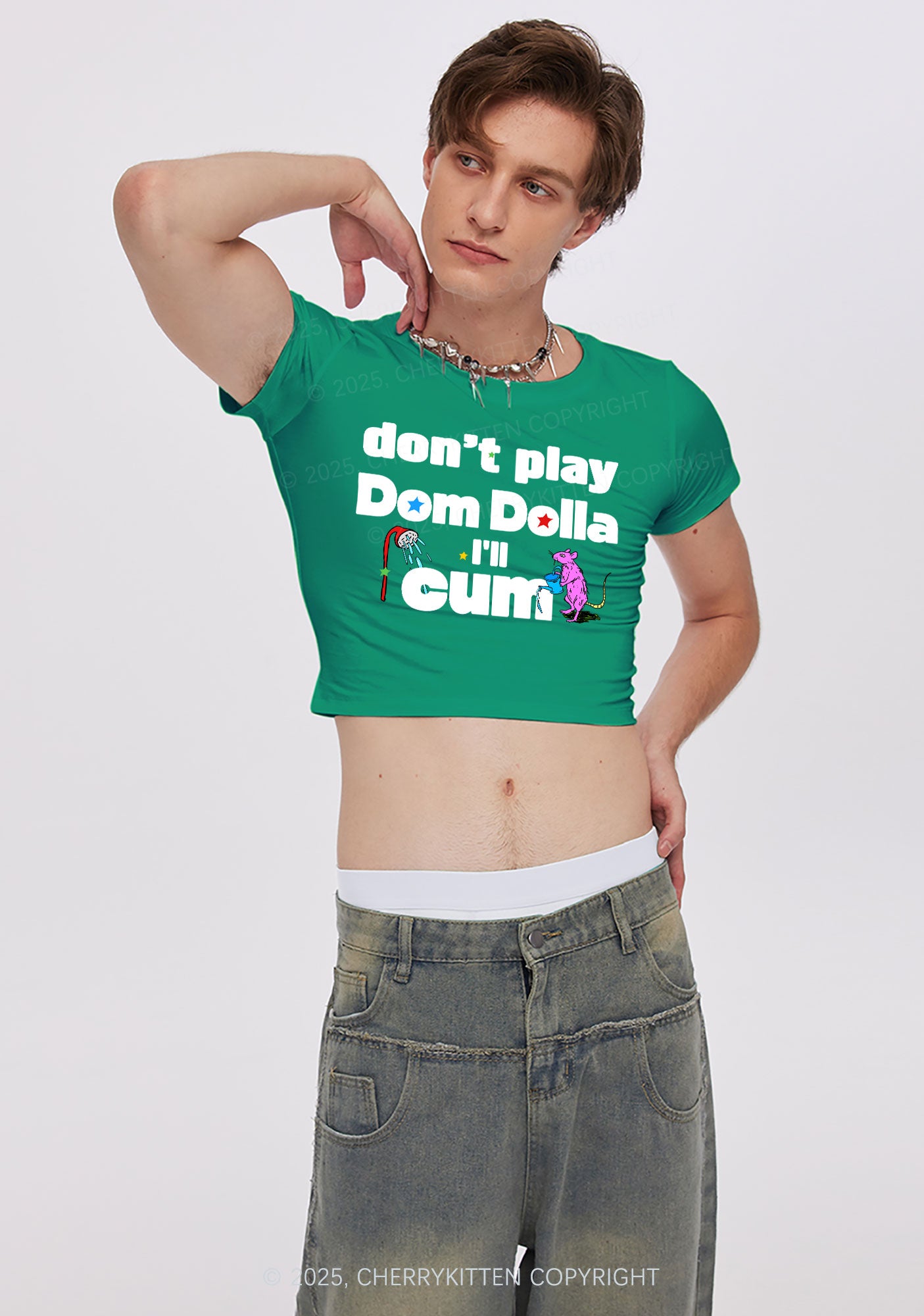 Do Not Play Dom Y2K Baby Tee Cherrykitten