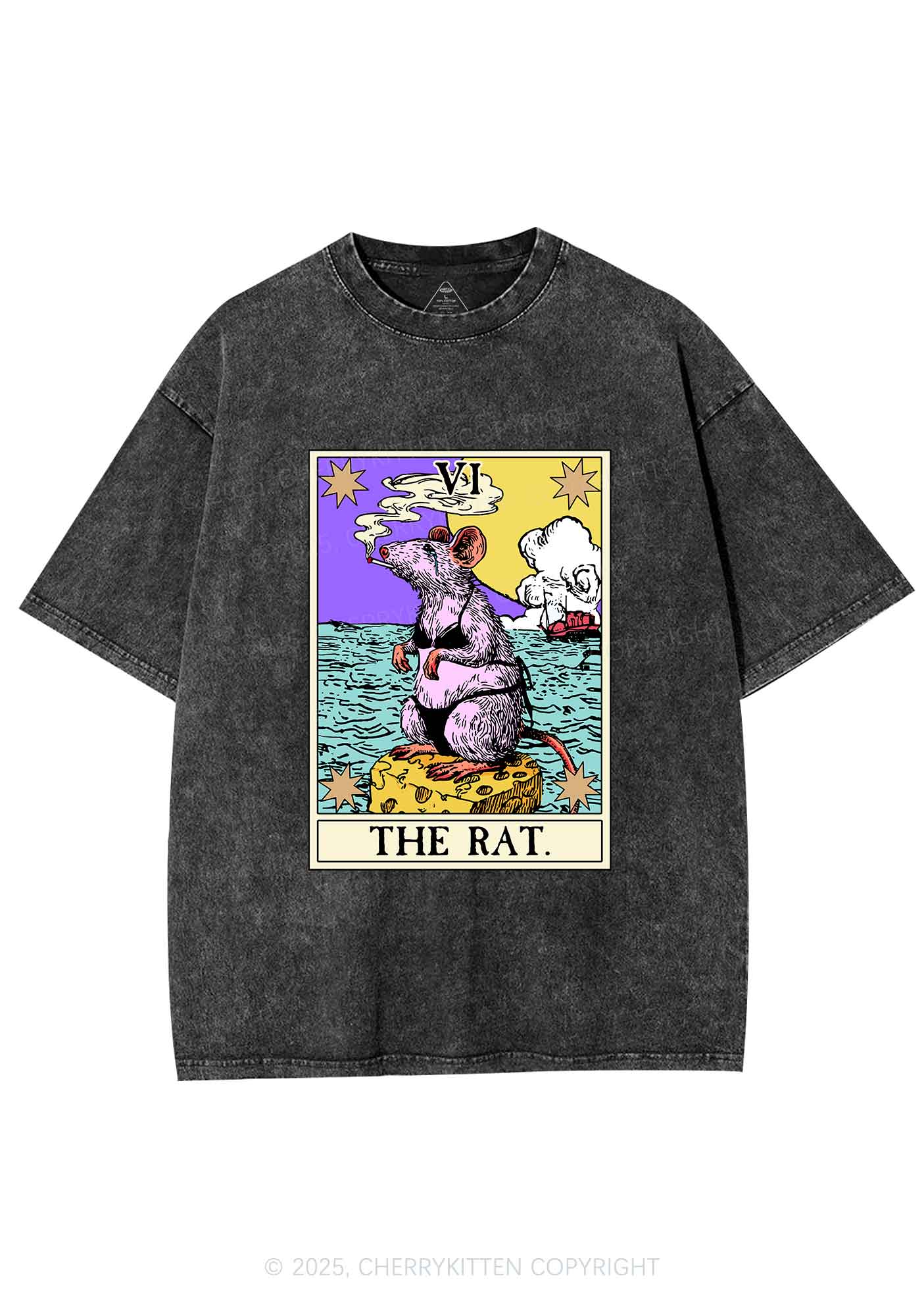 The Rat Smoking Y2K Shirts Washed Tee Cherrykitten