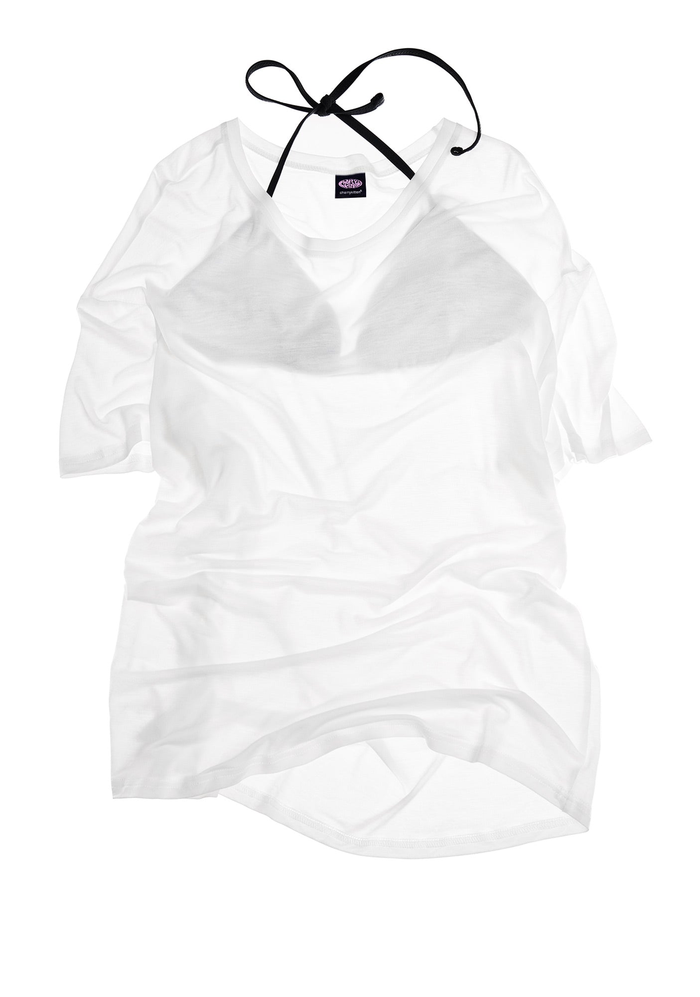 Plain Y2K Sheer Boyfriend Tee Cherrykitten