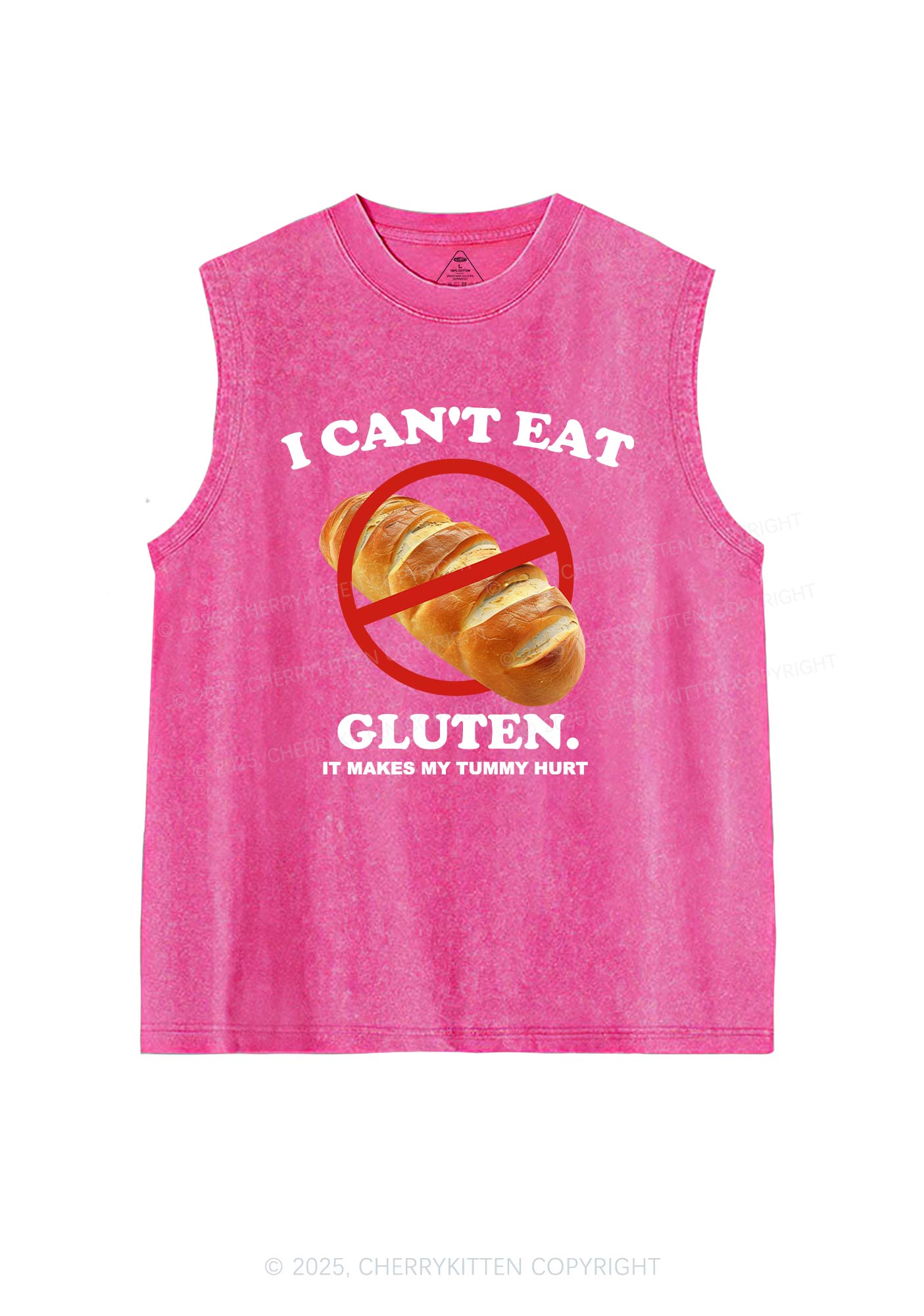 I Cant Eat Gluten Y2K Washed Muscle Tank Cherrykitten