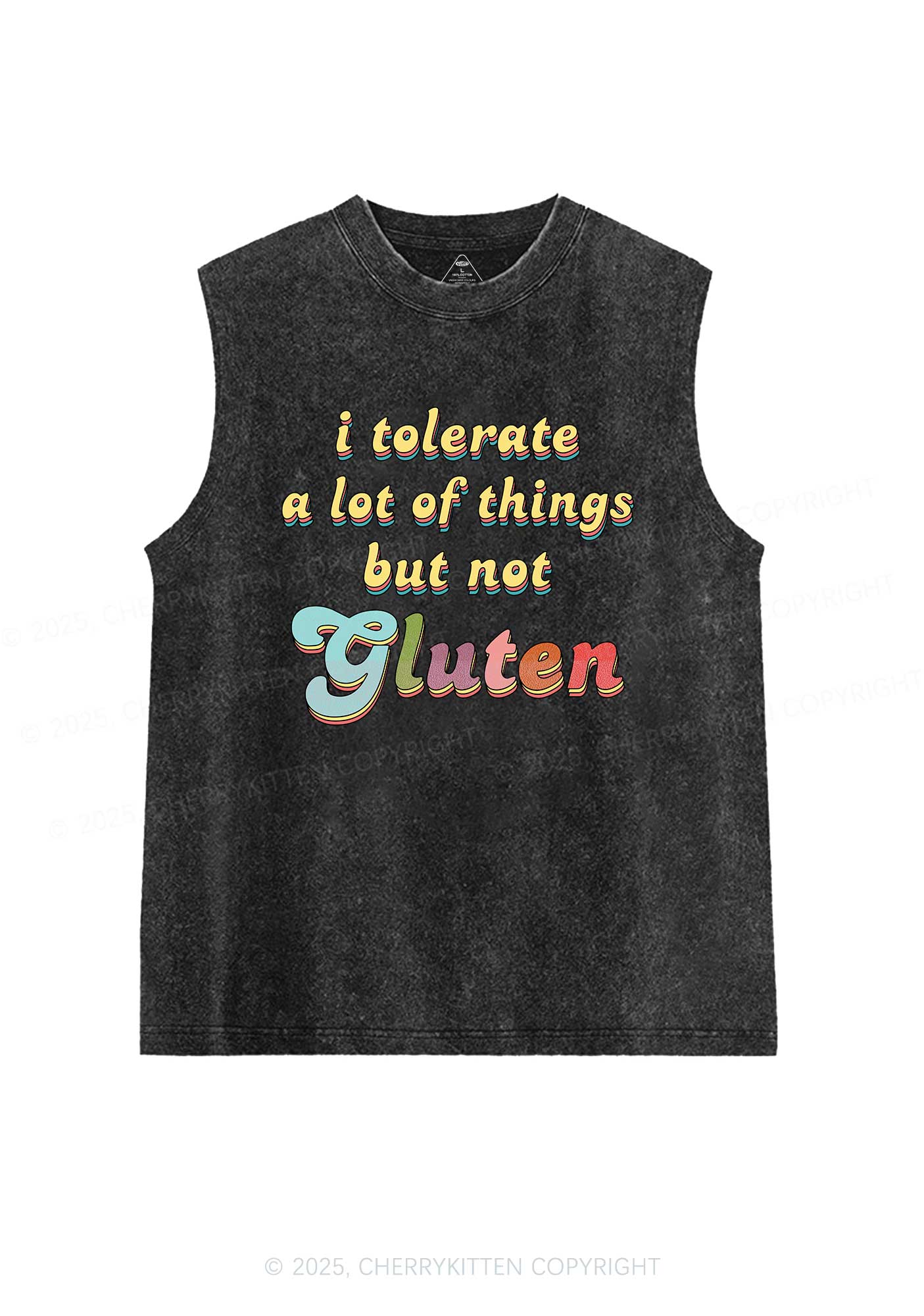 Tolerate Gluten Y2K Washed Muscle Tank Cherrykitten