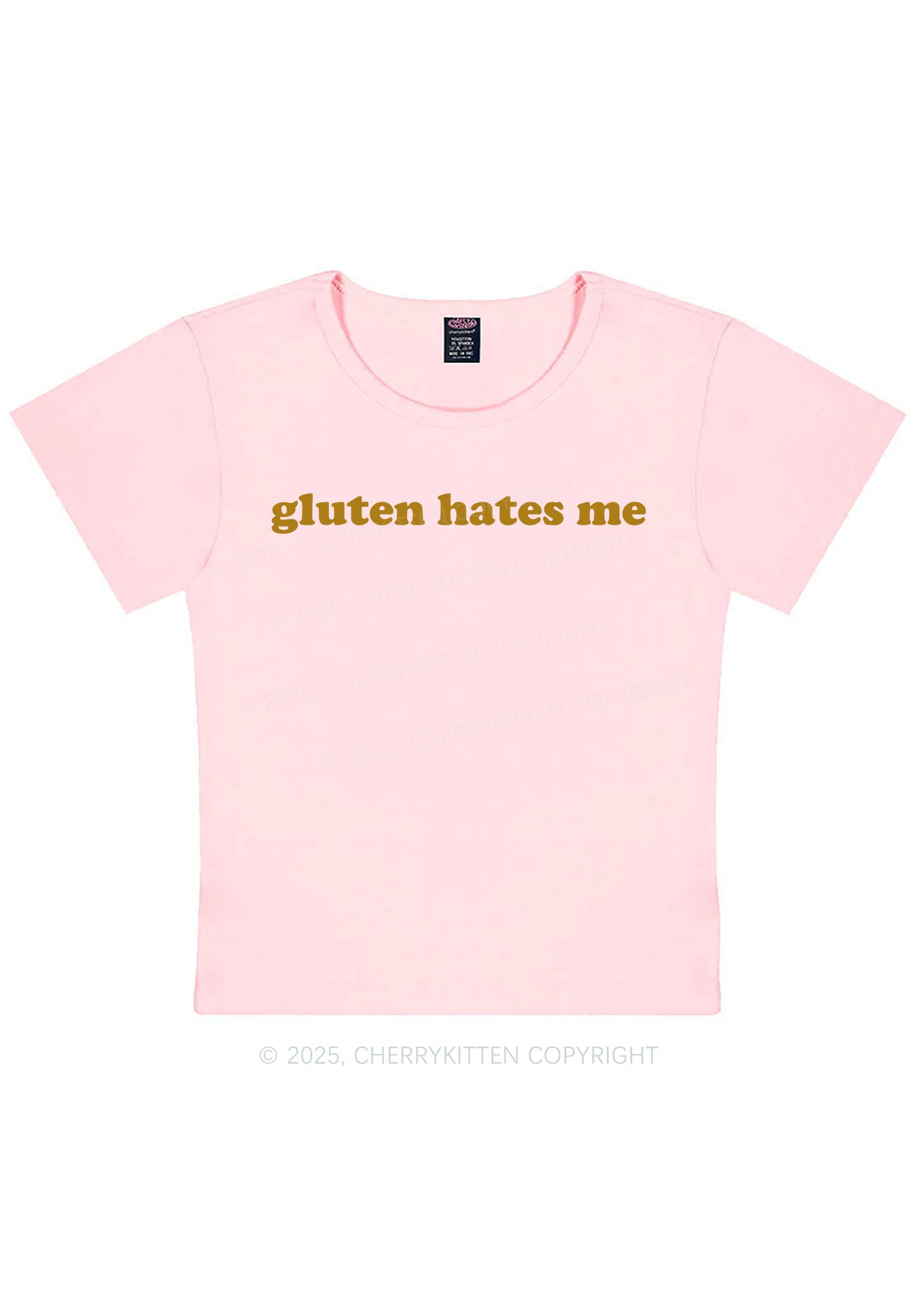 Gluten Hates Me Y2K Baby Tee Cherrykitten