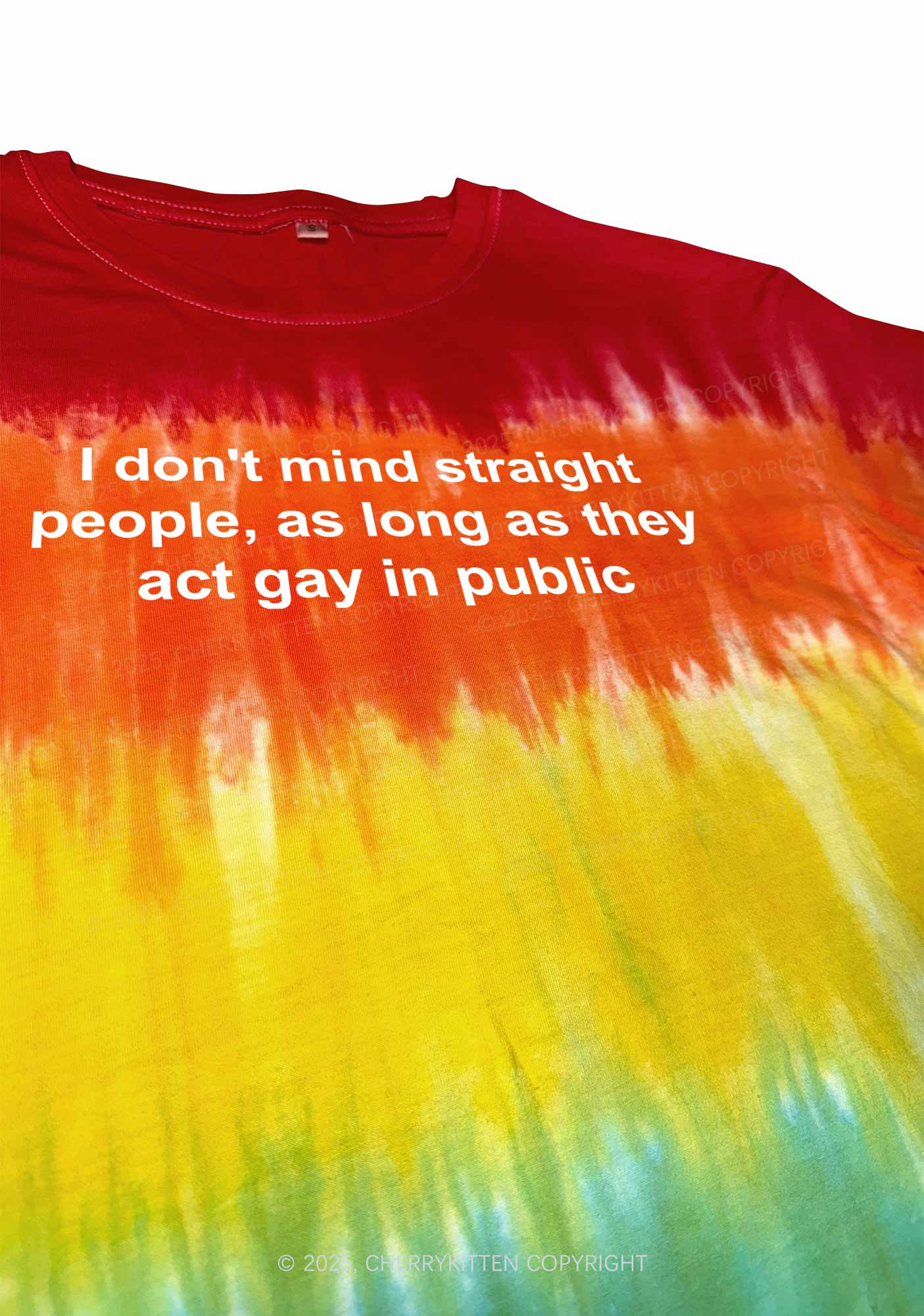 Act Gay In Public Pride Y2K Tie Dye Shirts Cherrykitten