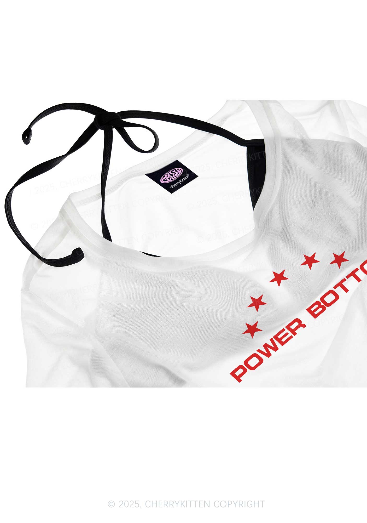 Power Bottom Pride Y2K Sheer Crop Tee Cherrykitten