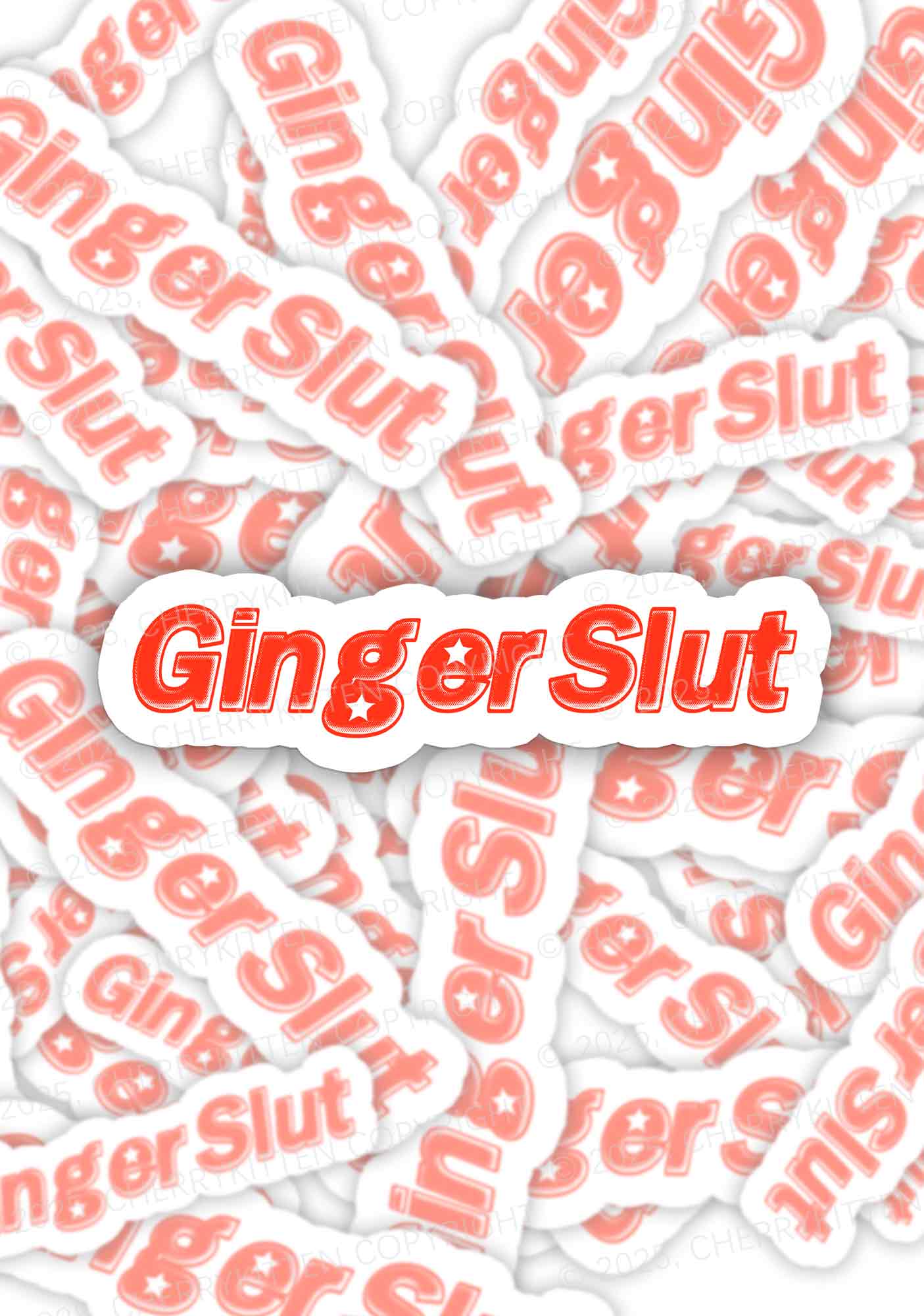 Ginger Slxt 1Pc Y2K Sticker Cherrykitten