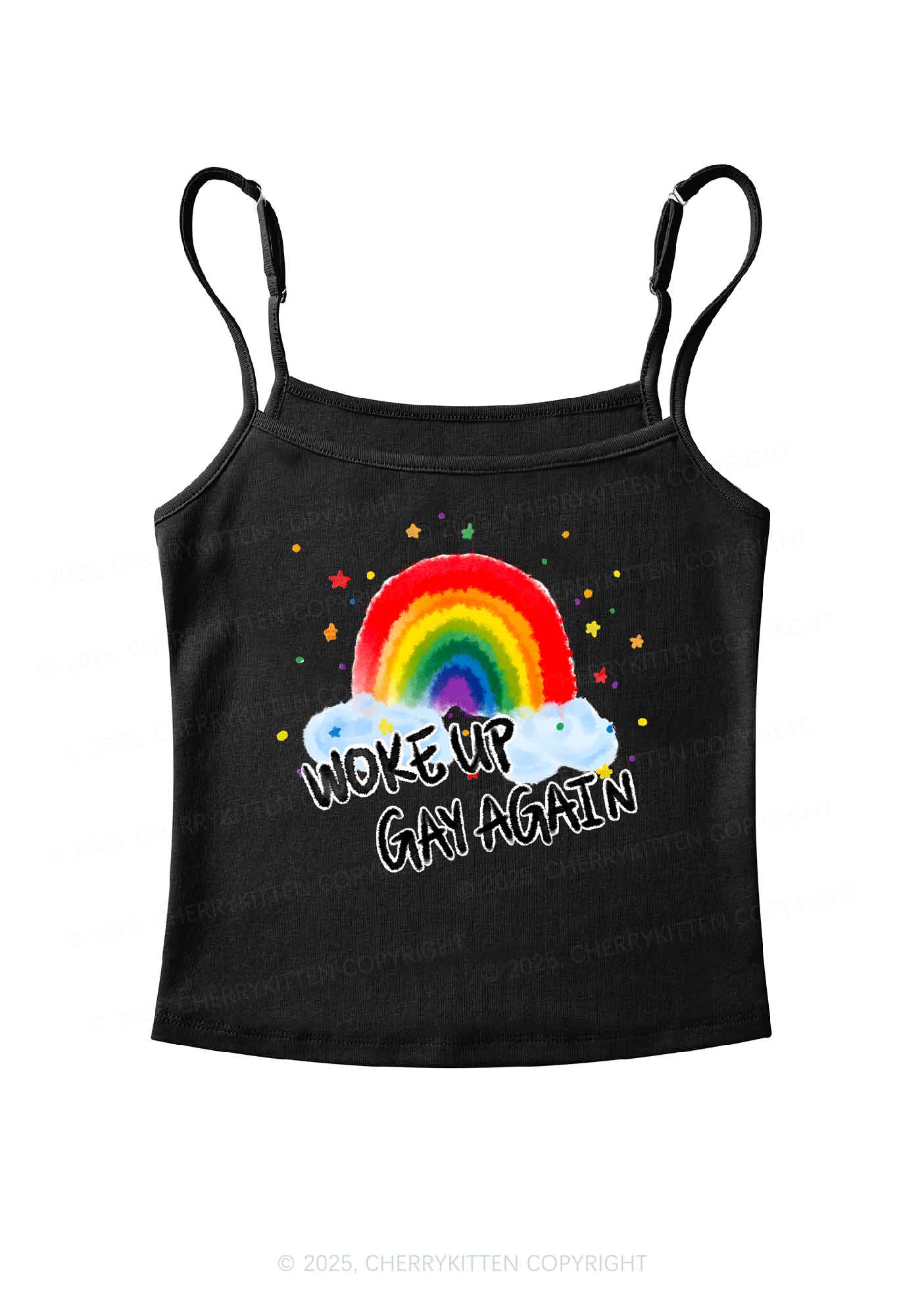 Woke Up Gay Again Y2K Spaghetti Strap Cami Cherrykitten