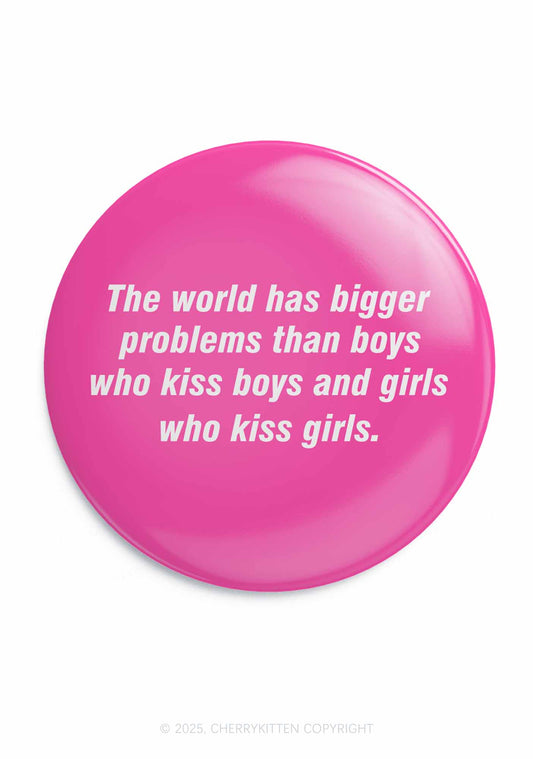 Who Kiss Girls Pride 1Pc Y2K Pin Badge Cherrykitten