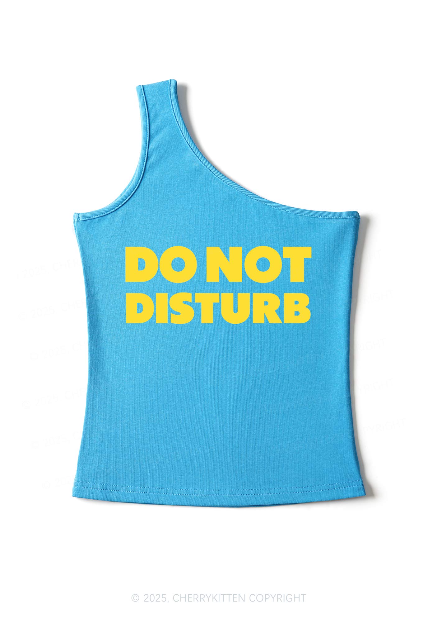 Do Not Disturb Y2K One Shoulder Tank Top Cherrykitten