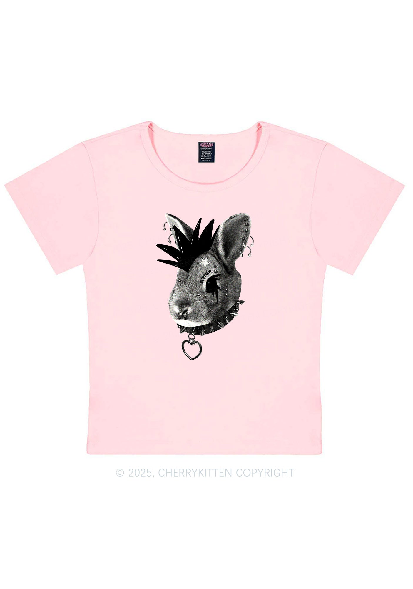 Custom Punk Pet Y2K Baby Tee Cherrykitten