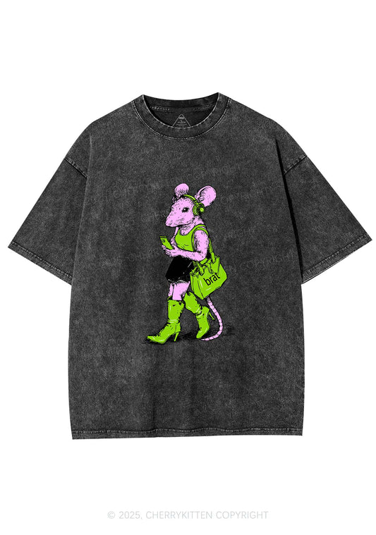 Brat Girl Y2K Shirts Washed Tee Cherrykitten